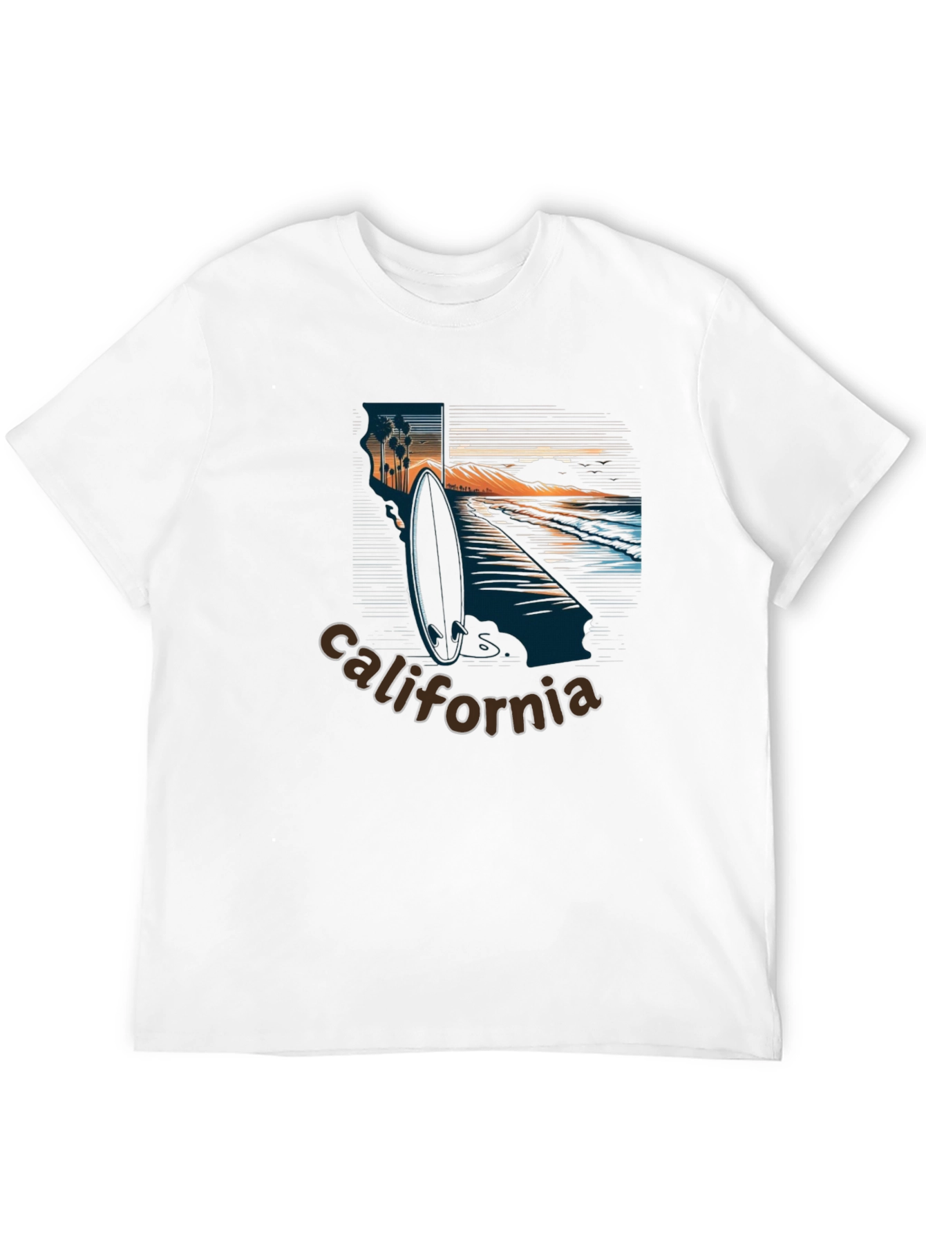 California Surf Graphic T-Shirt - Beach Vibes