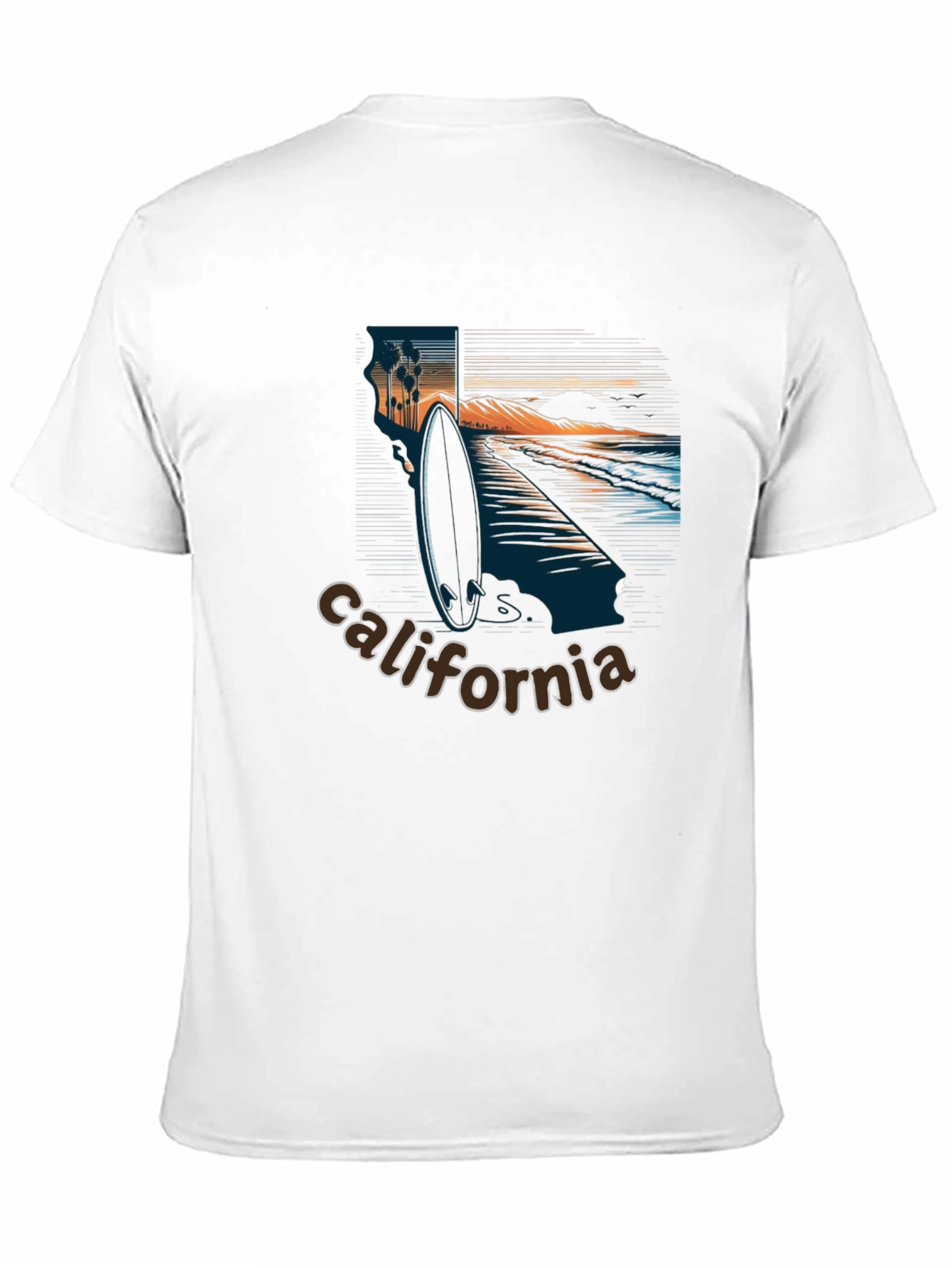 California Surf Graphic T-Shirt - Beach Vibes