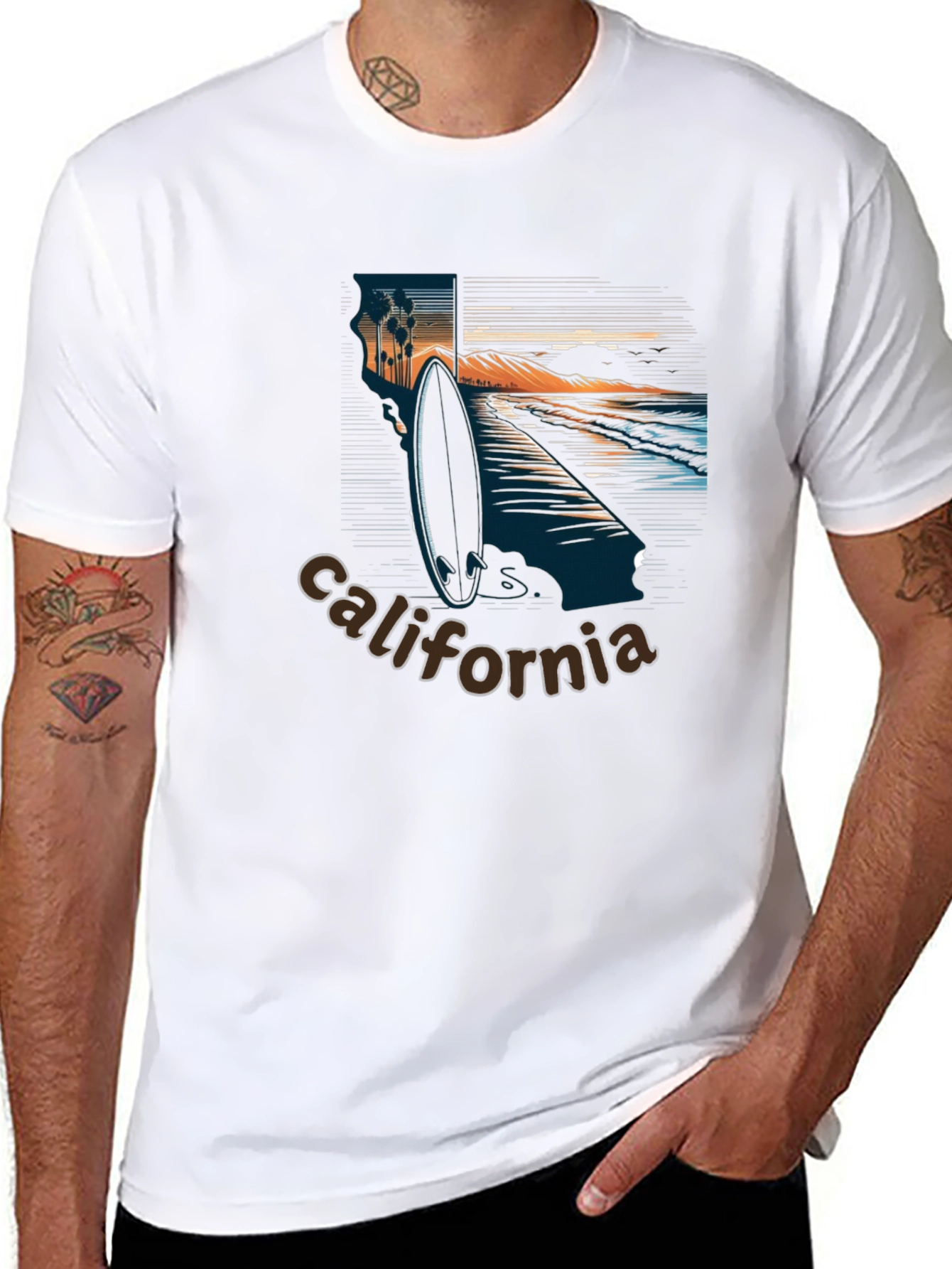 California Surf Graphic T-Shirt - Beach Vibes