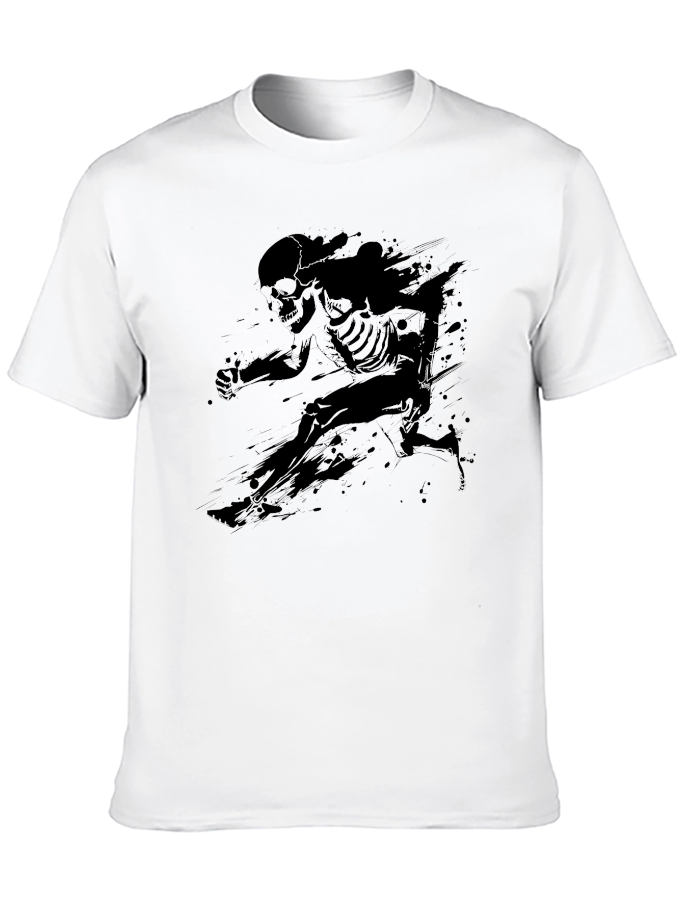 Skeleton Runner Black T-Shirt - Unique Graphic Tee