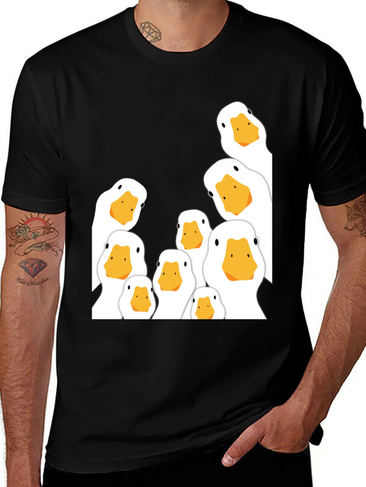 Peeking Ducks Graphic T-Shirt - Black Cotton Tee