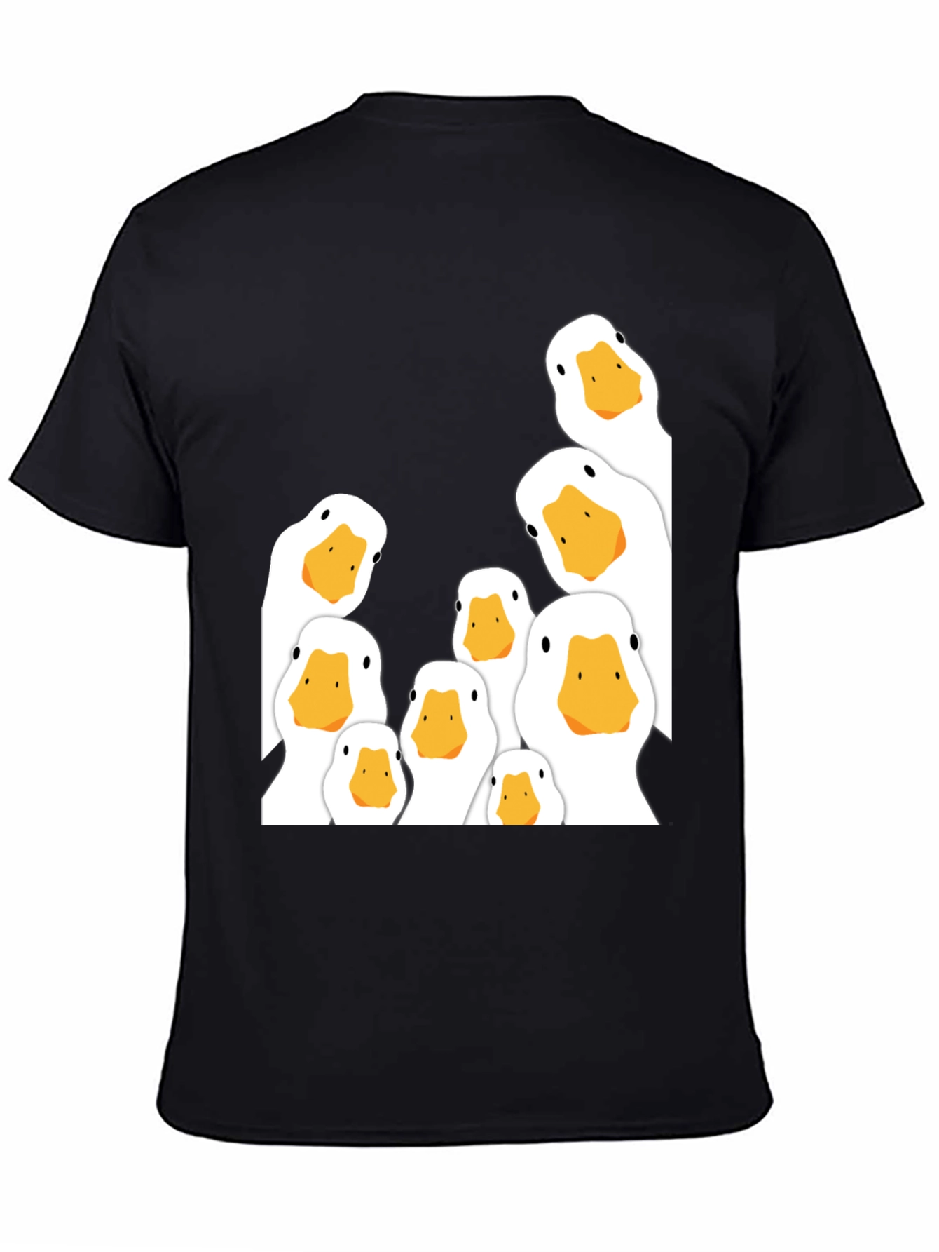 Peeking Ducks Graphic T-Shirt - Black Cotton Tee