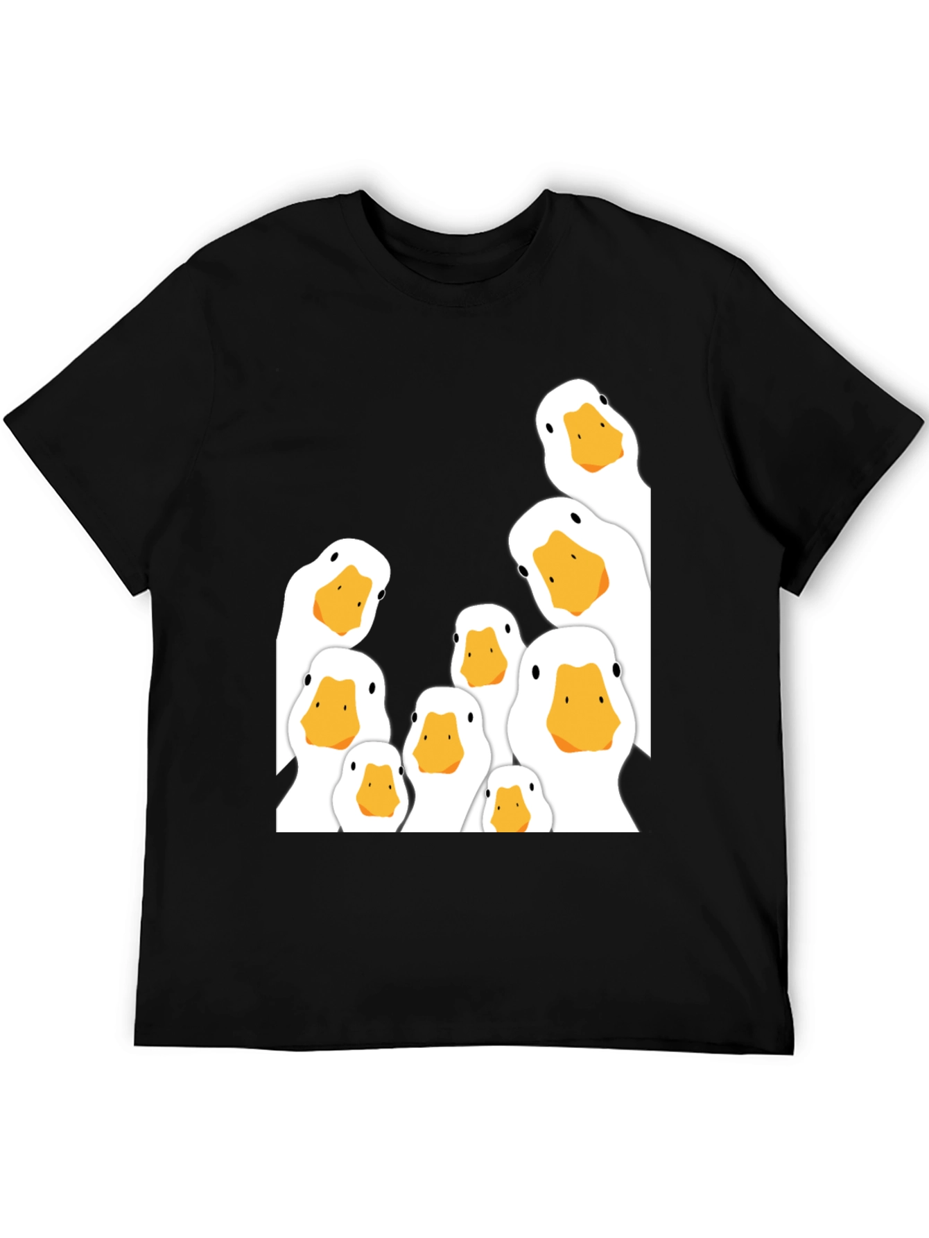 Peeking Ducks Graphic T-Shirt - Black Cotton Tee