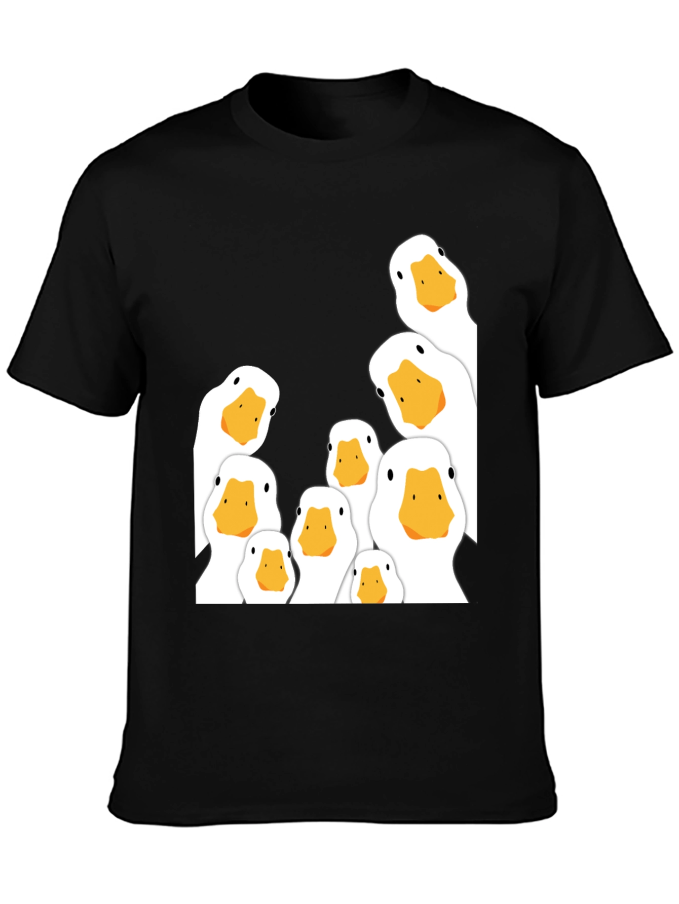 Peeking Ducks Graphic T-Shirt - Black Cotton Tee