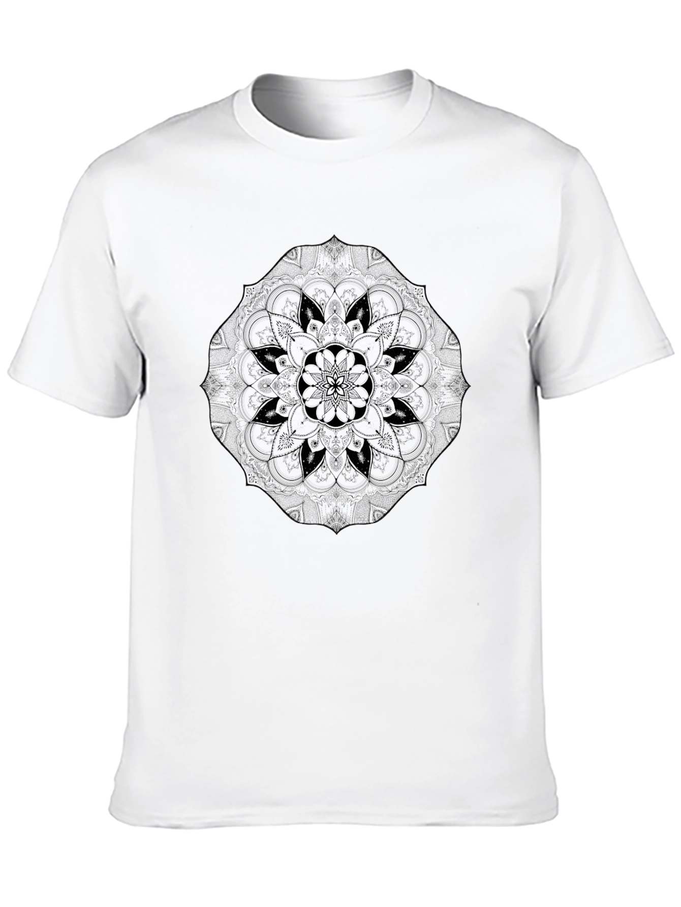 Mens Black Mandala Graphic T-Shirt