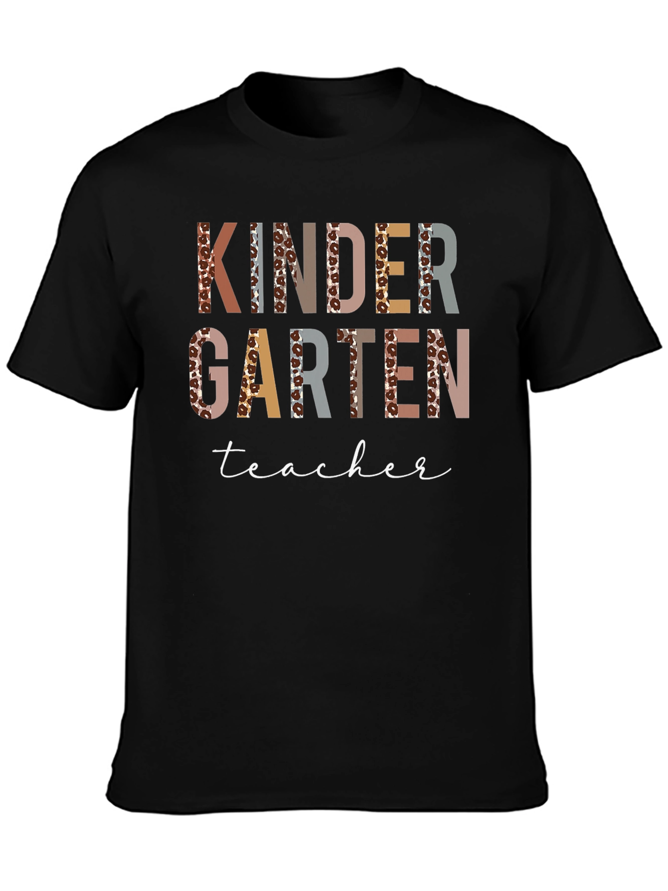 Kindergarten Teacher Leopard Print Graphic T-Shirt