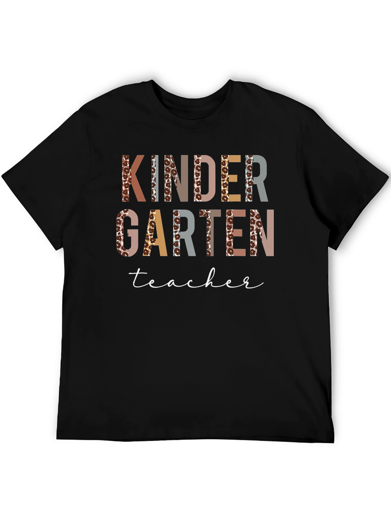 Kindergarten Teacher Leopard Print Graphic T-Shirt