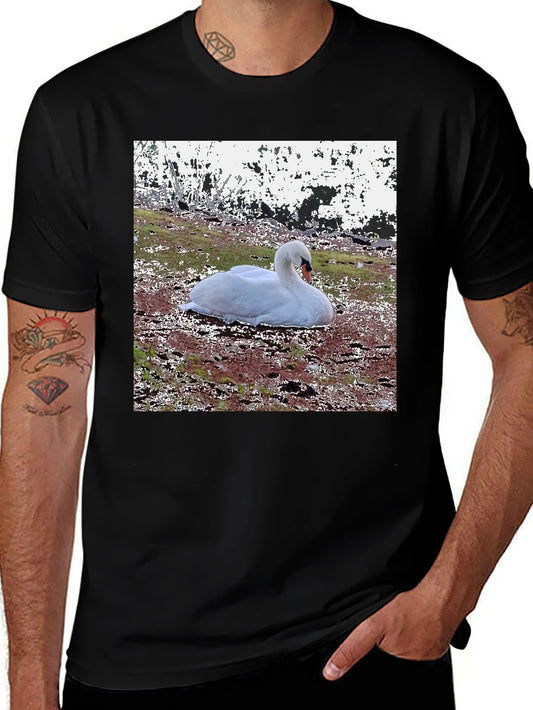 Swan Graphic Black T-Shirt
