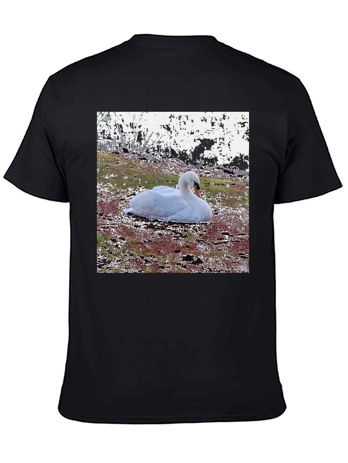 Swan Graphic Black T-Shirt