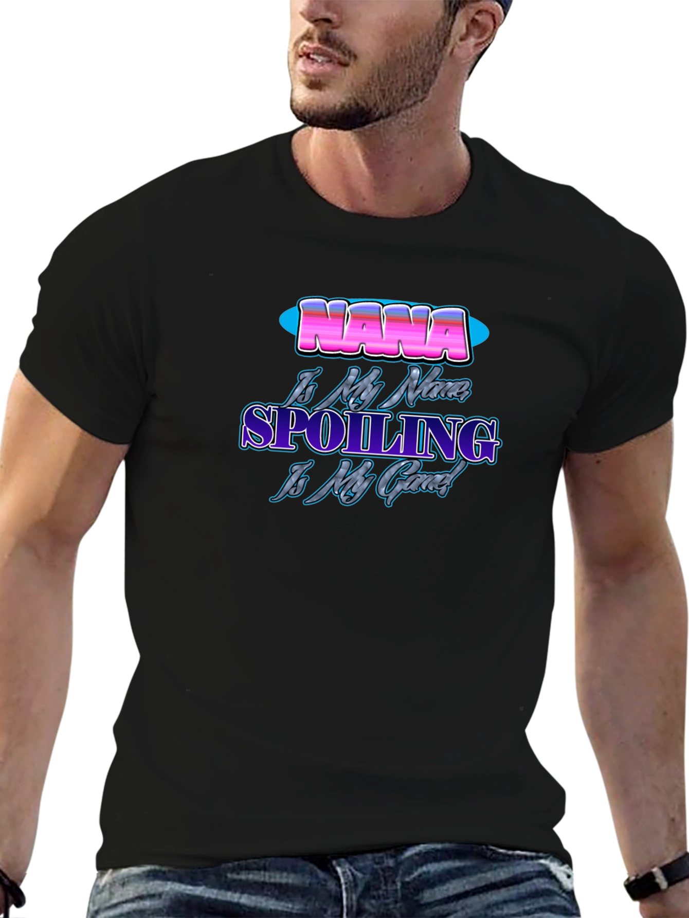 Nana Spoiling is My Game Black T-Shirt