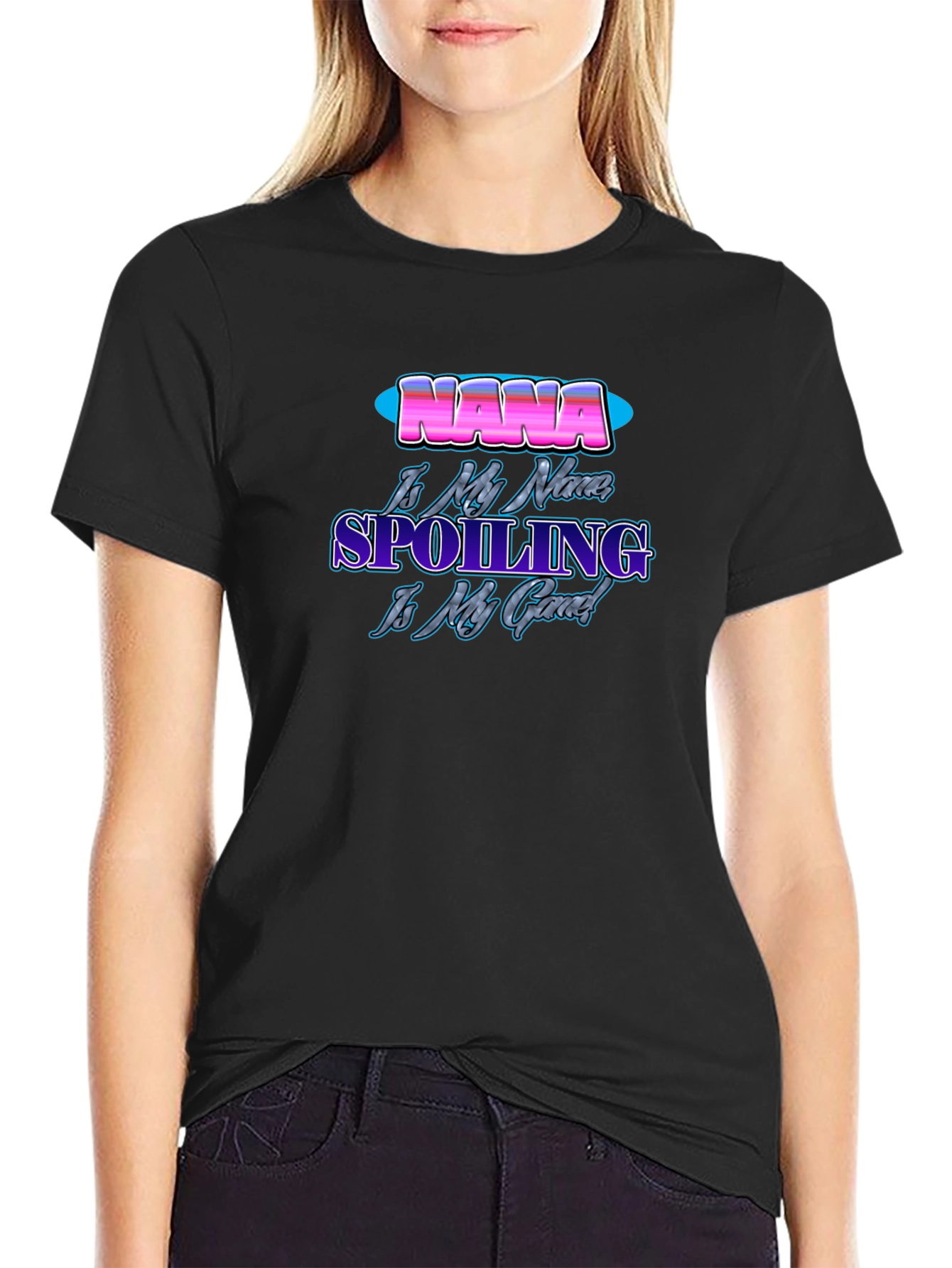 Nana Spoiling is My Game Black T-Shirt