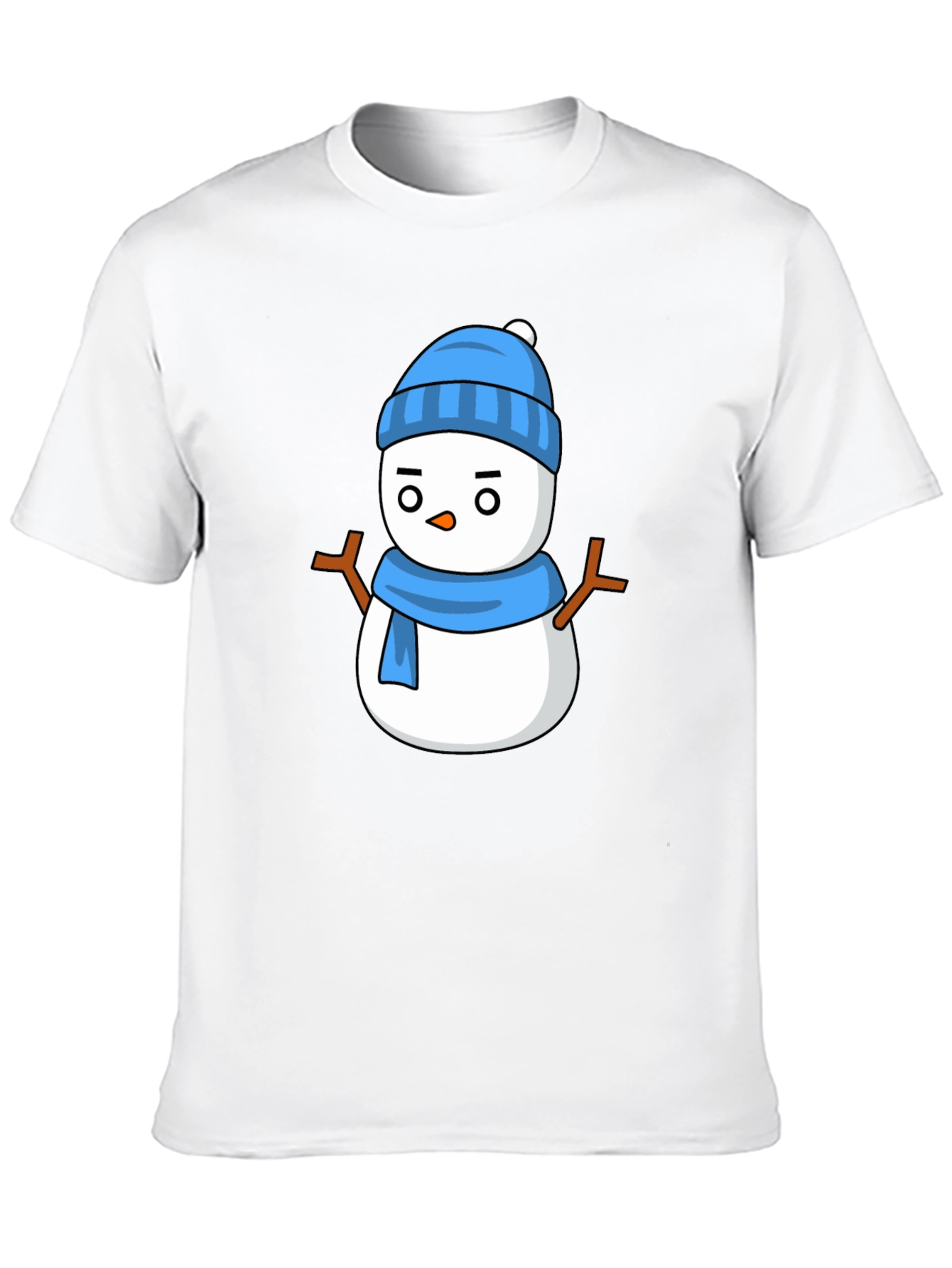 Snowman Graphic Tee - Black Cotton T-Shirt
