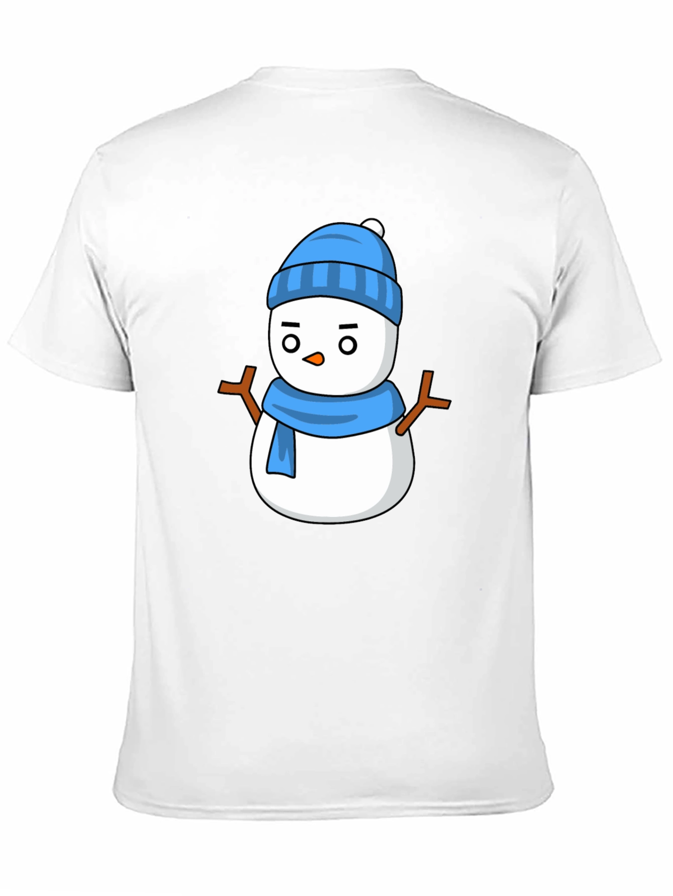 Snowman Graphic Tee - Black Cotton T-Shirt