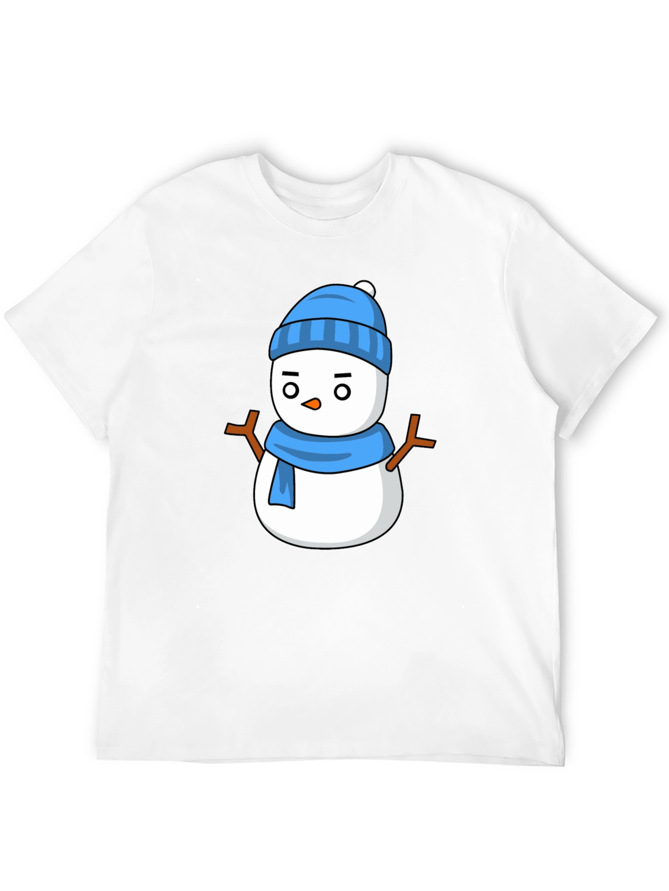 Snowman Graphic Tee - Black Cotton T-Shirt