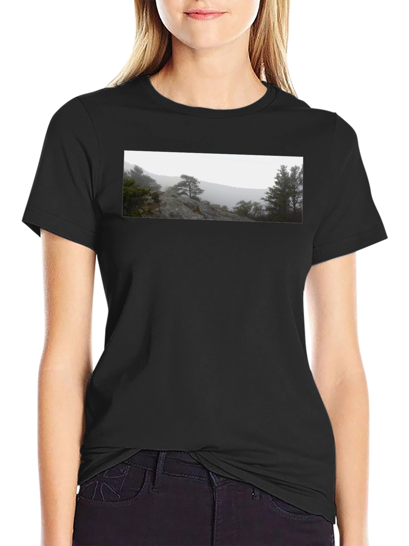 Nature Scene Black T-Shirt