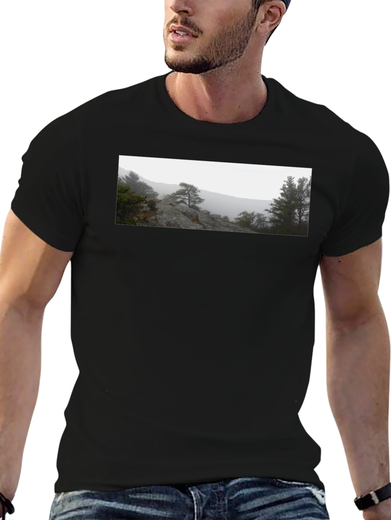 Nature Scene Black T-Shirt