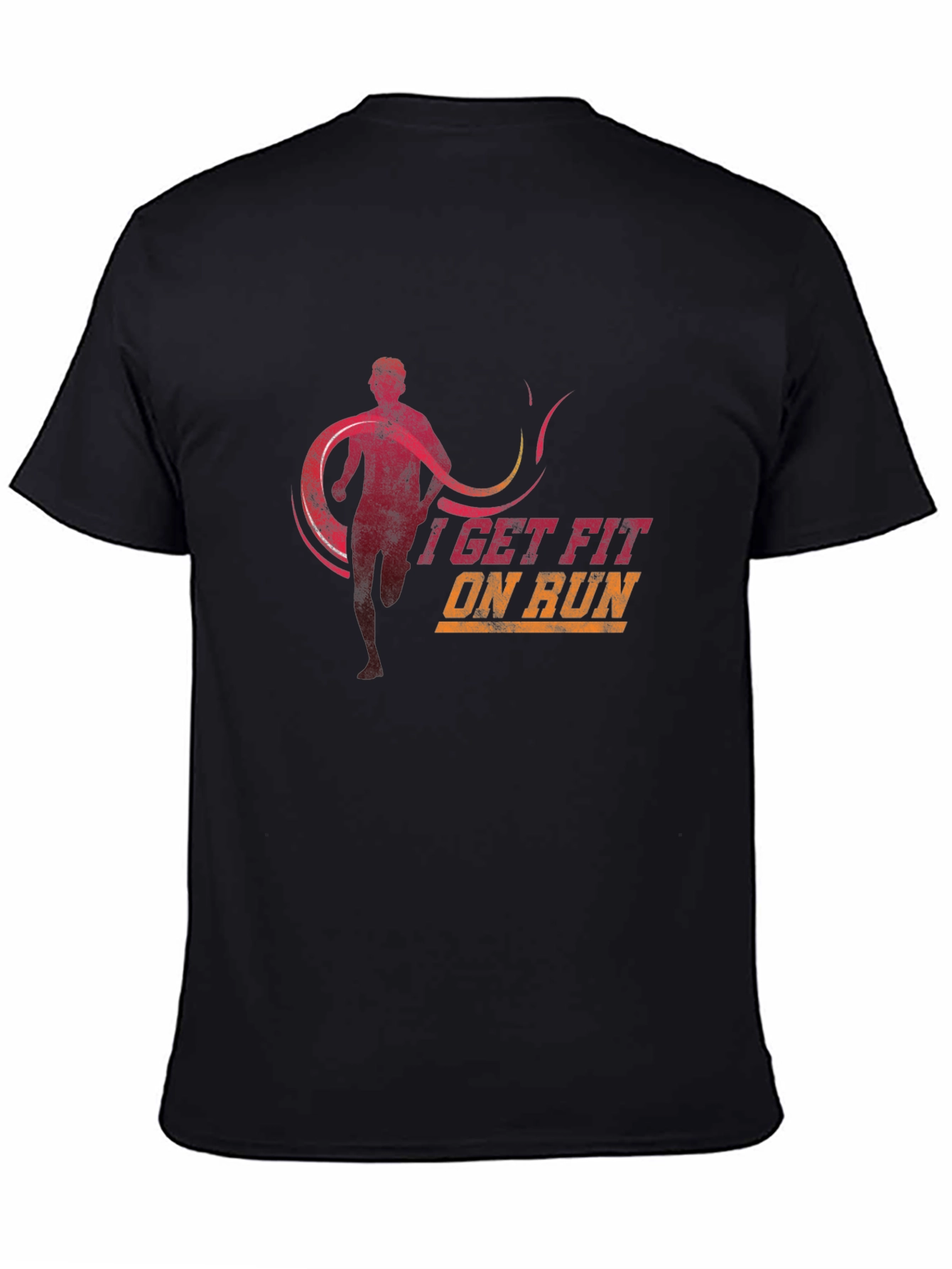I Get Fit On Run Black Graphic Tee