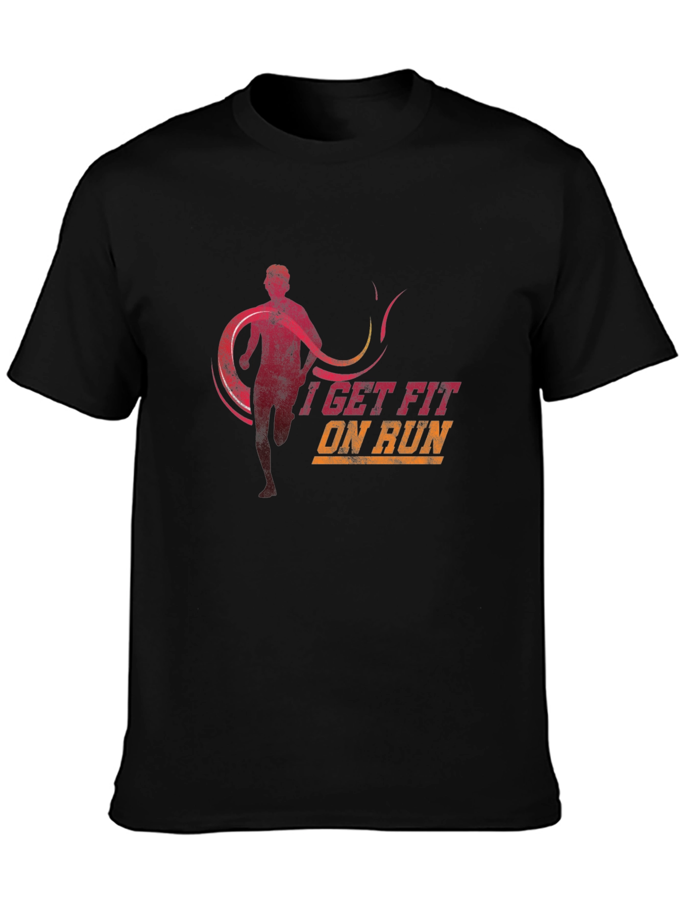 I Get Fit On Run Black Graphic Tee