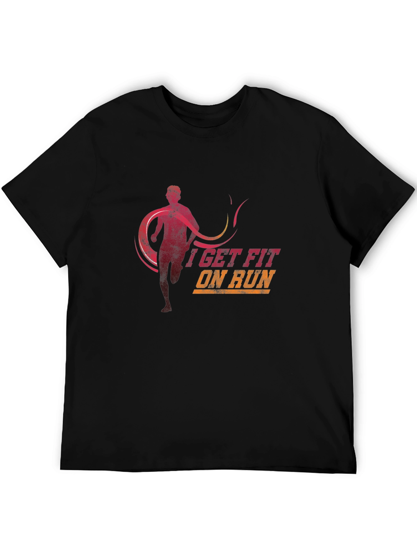 I Get Fit On Run Black Graphic Tee
