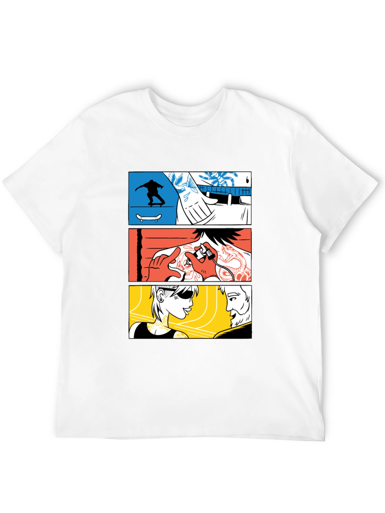 Comic Panel Black Graphic T-Shirt