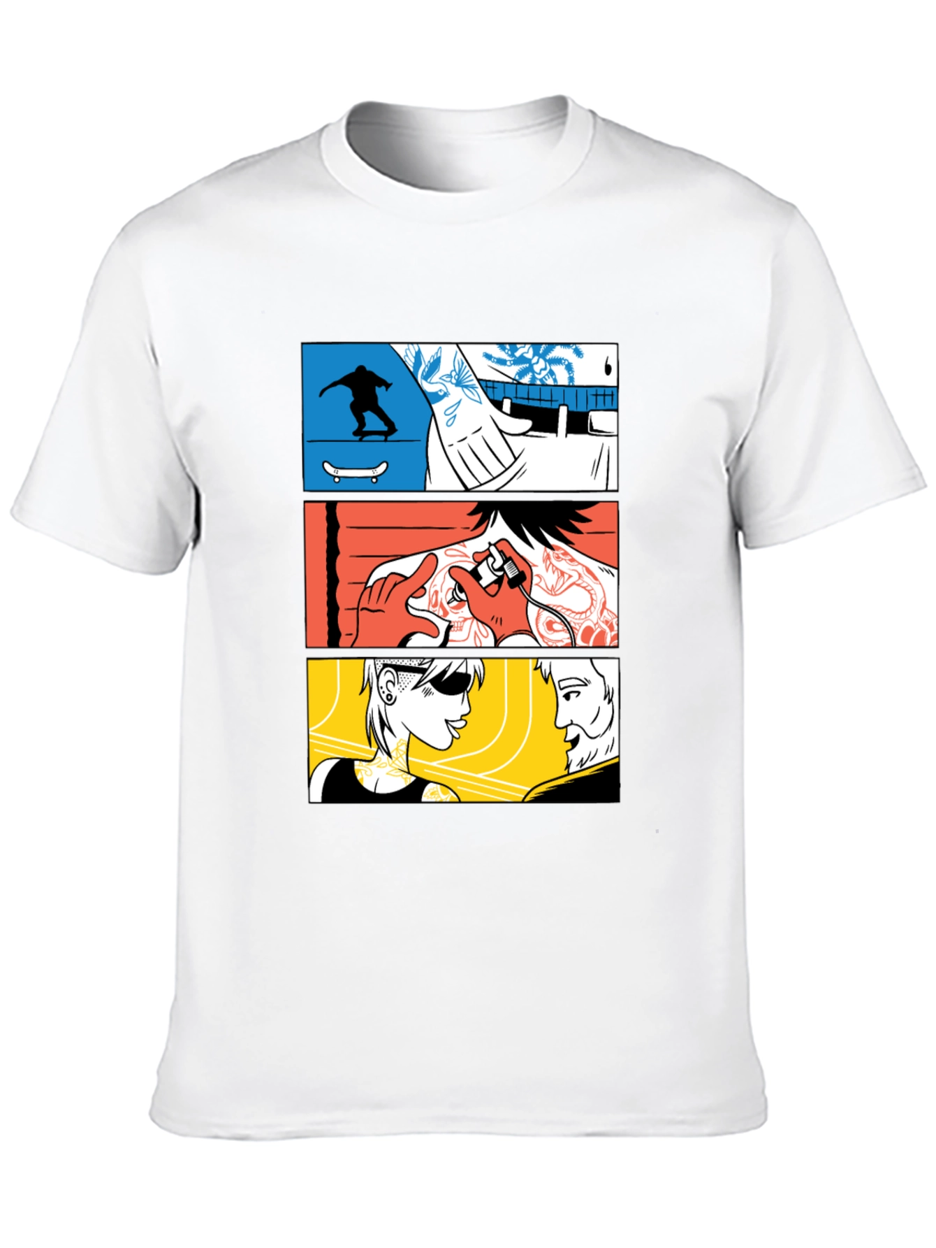 Comic Panel Black Graphic T-Shirt