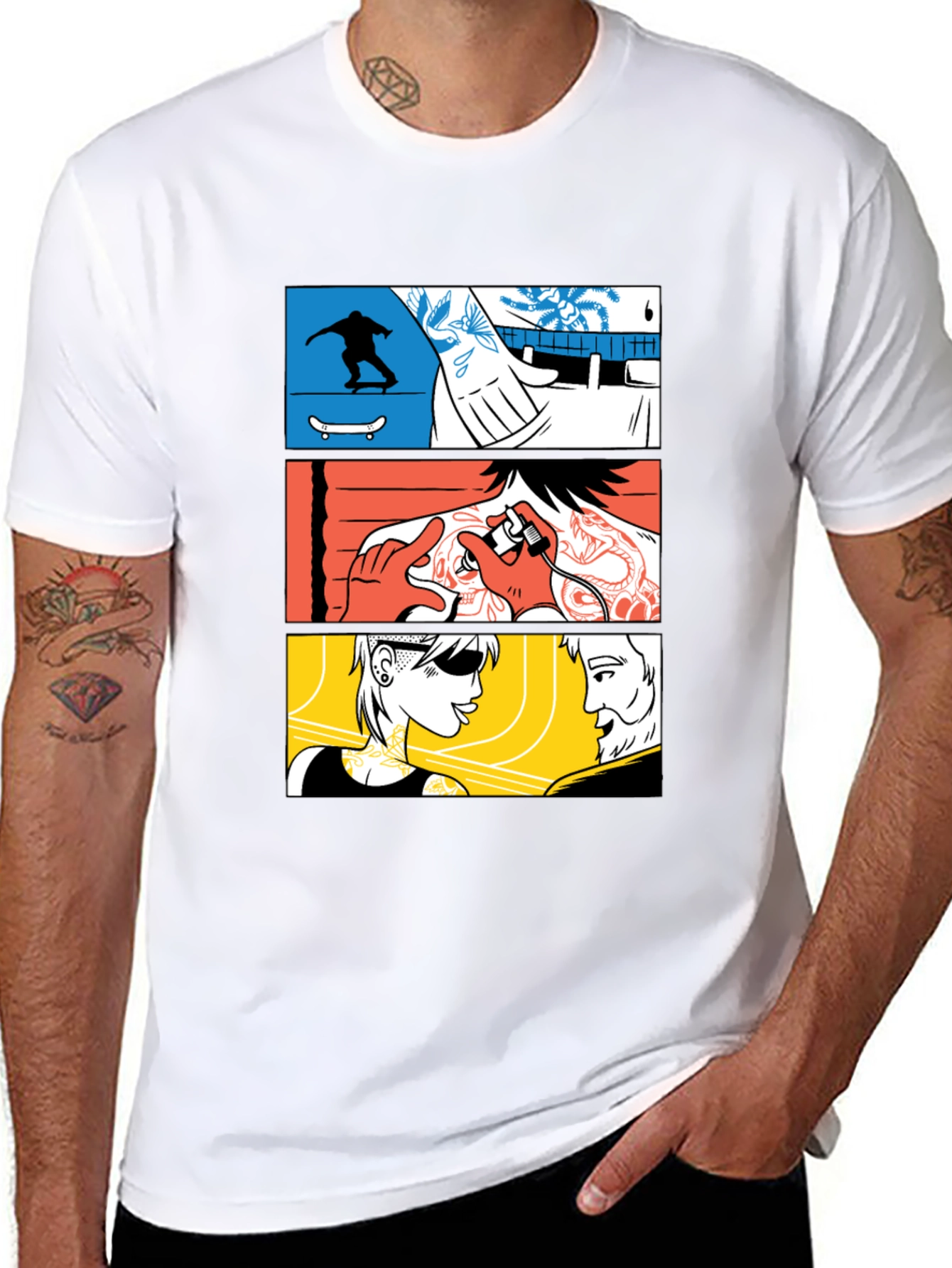 Comic Panel Black Graphic T-Shirt