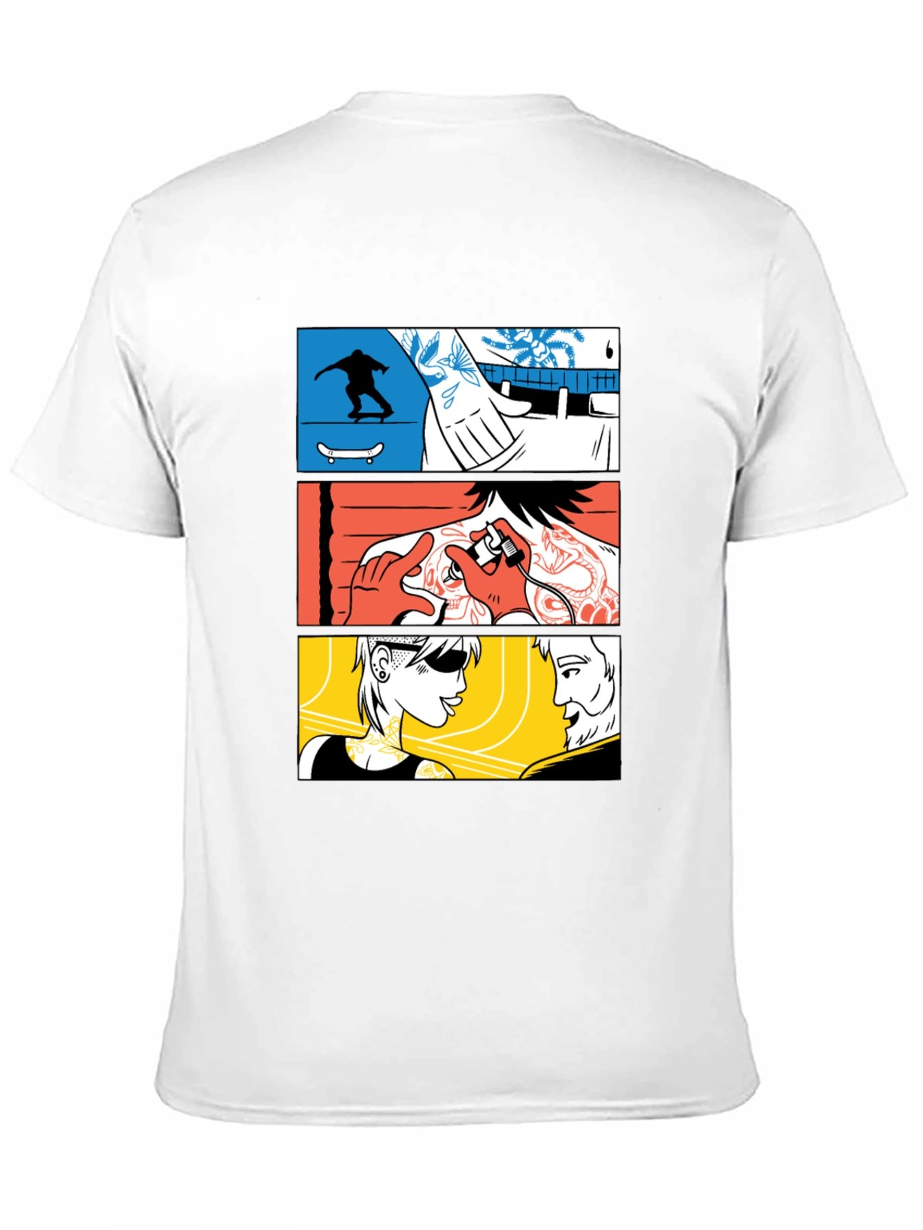 Comic Panel Black Graphic T-Shirt
