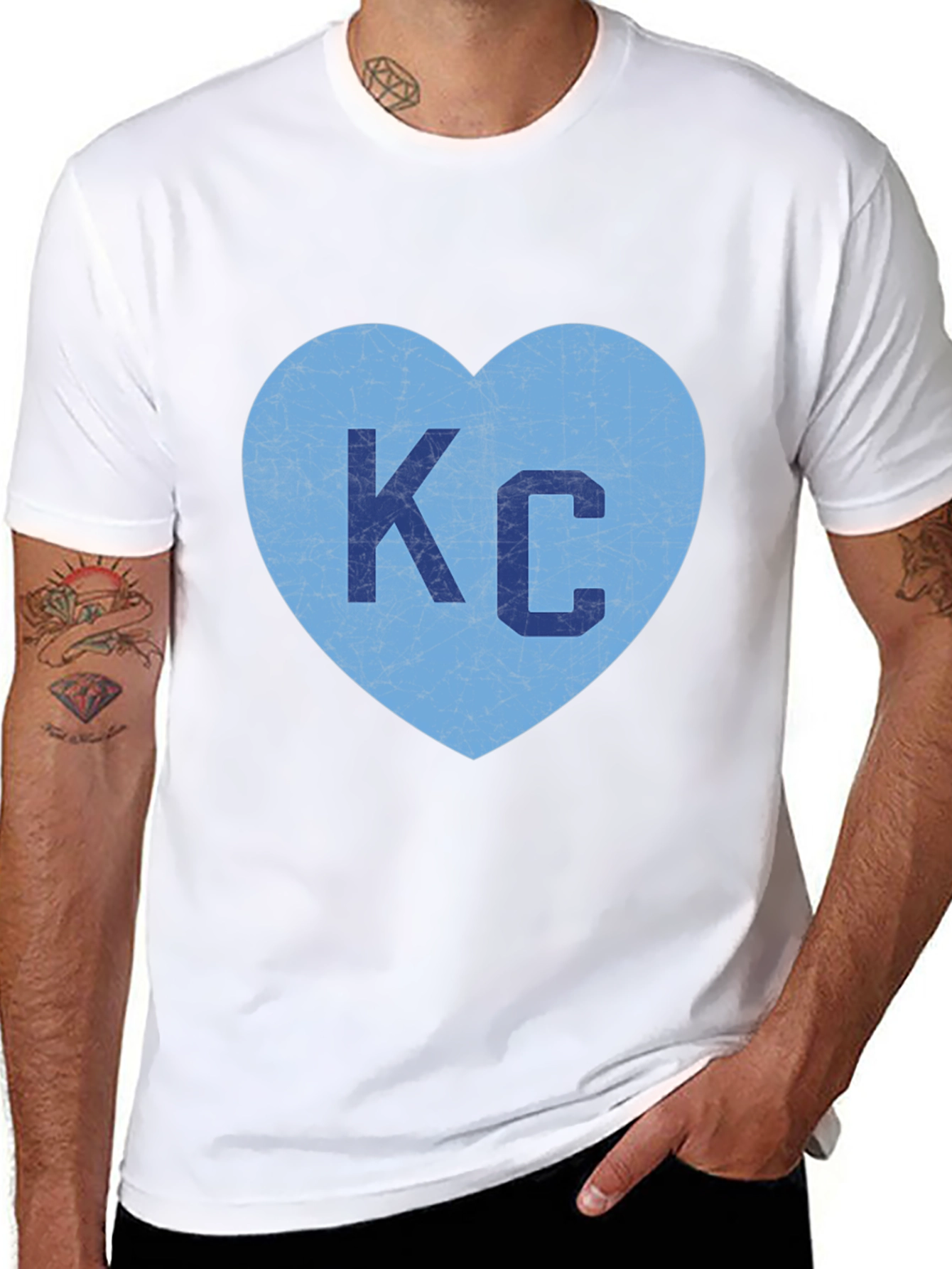 KC Heart Graphic Tee - Black Casual T-Shirt