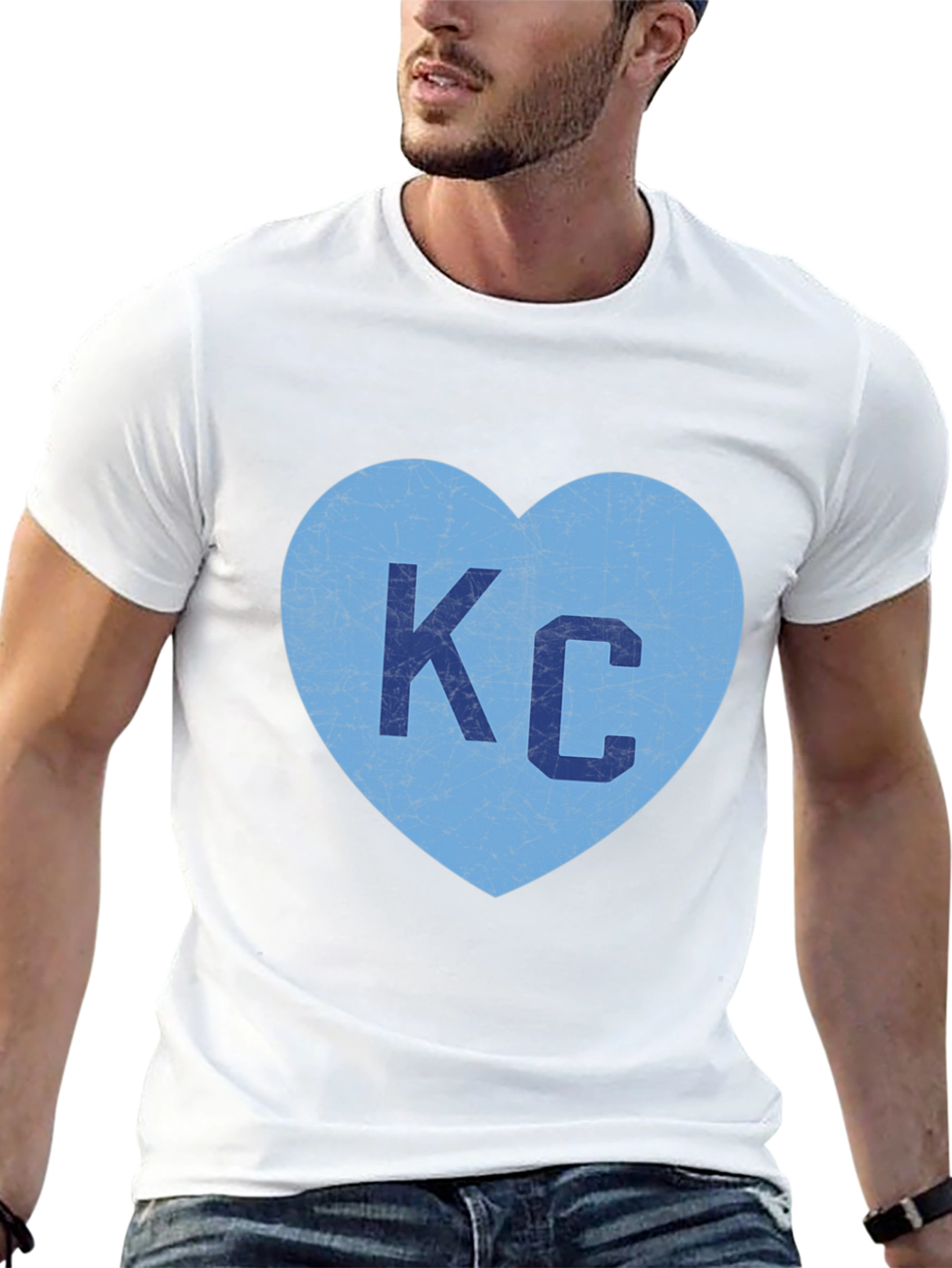 KC Heart Graphic Tee - Black Casual T-Shirt