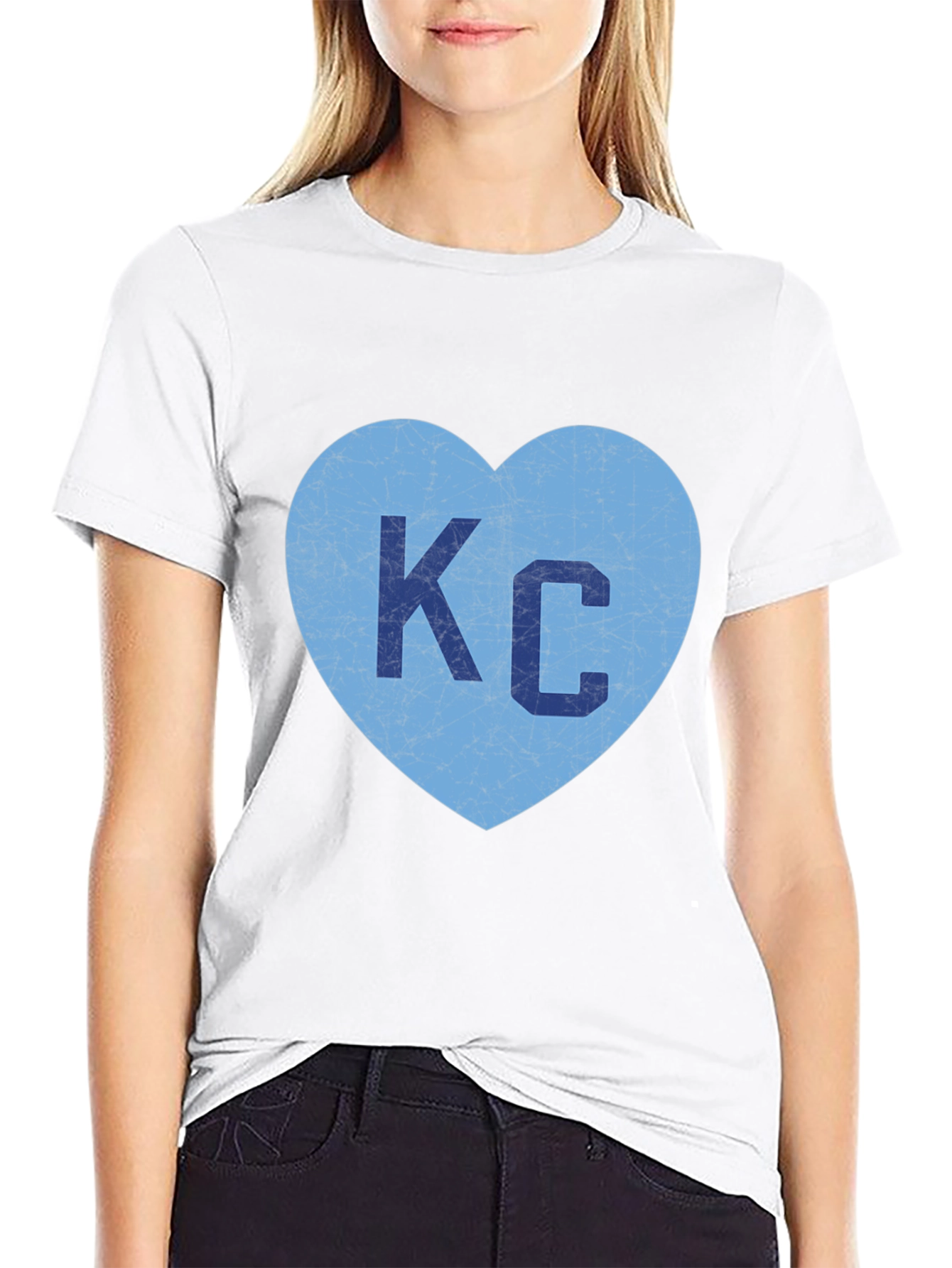 KC Heart Graphic Tee - Black Casual T-Shirt