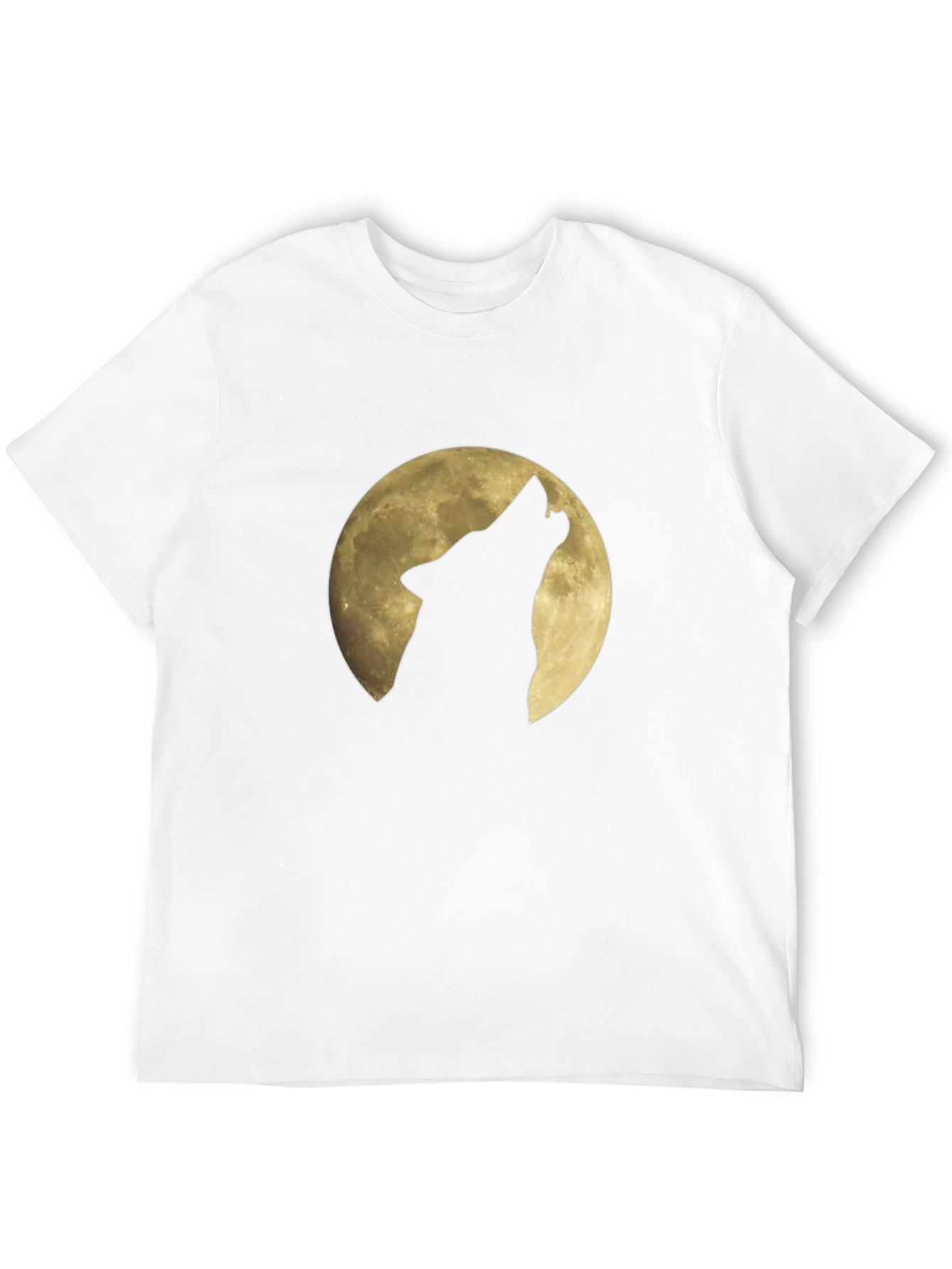 Wolf Howling at Moon Graphic Black T-Shirt