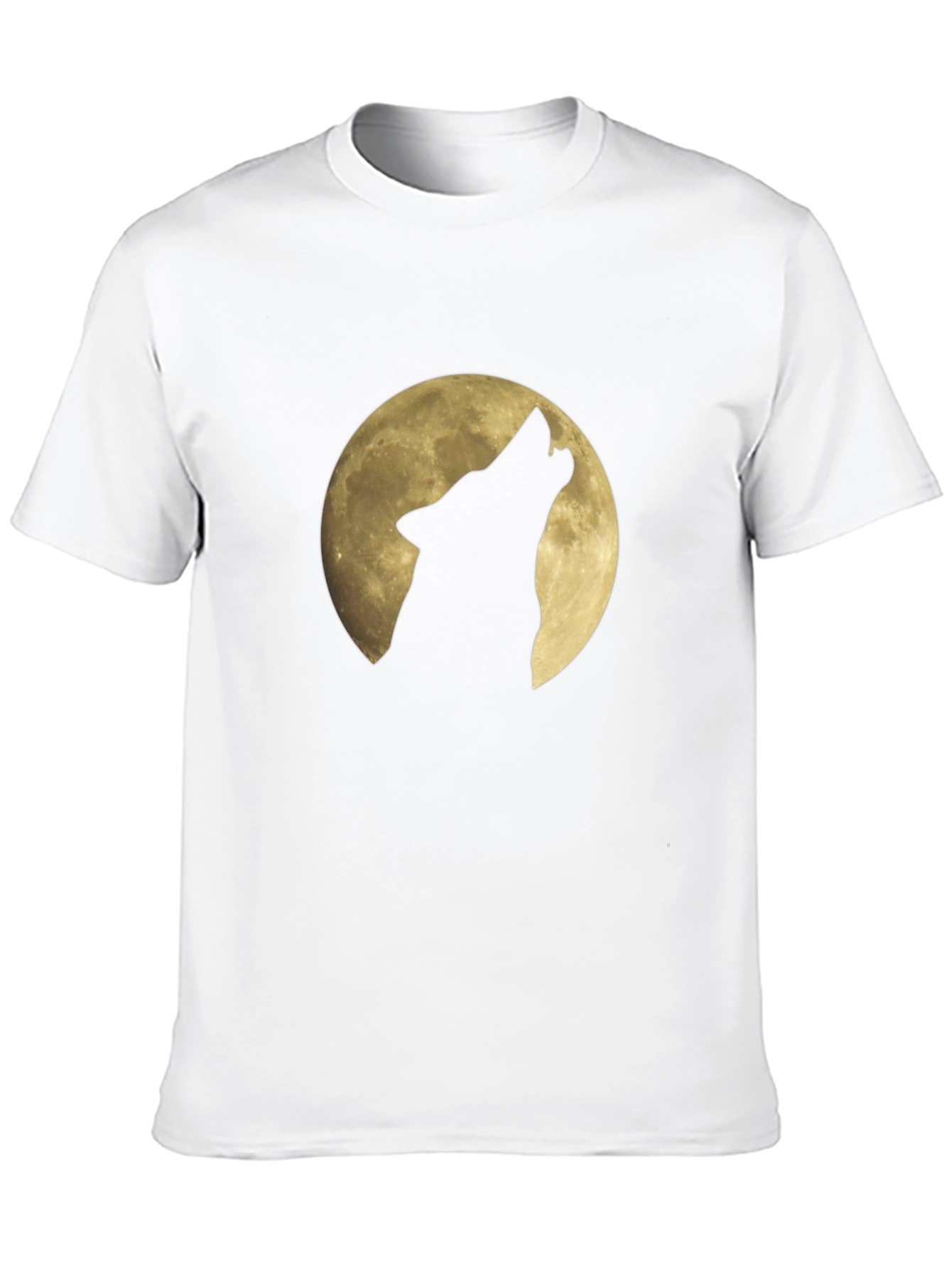 Wolf Howling at Moon Graphic Black T-Shirt
