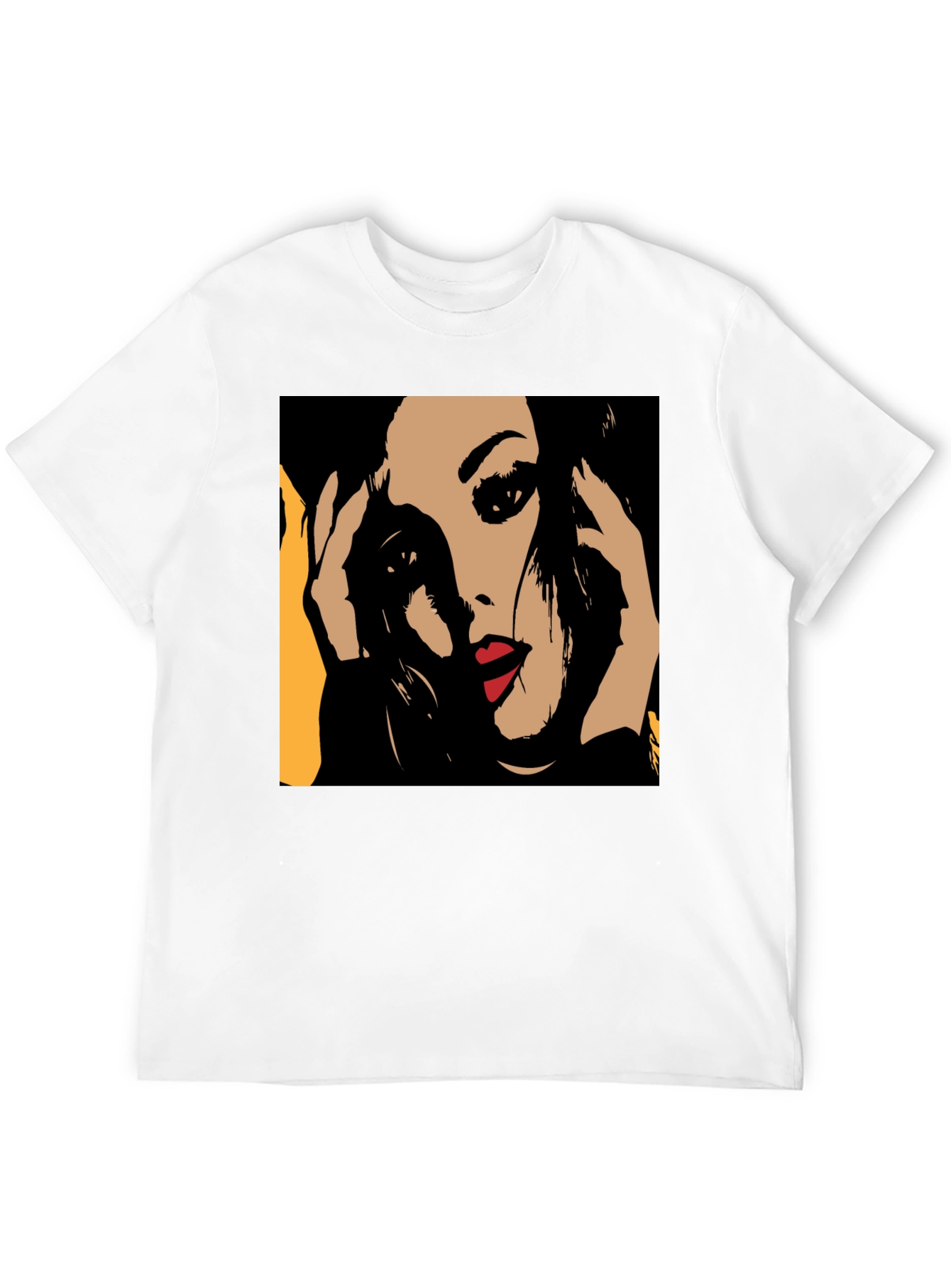 Pop Art Woman Graphic Black T-Shirt