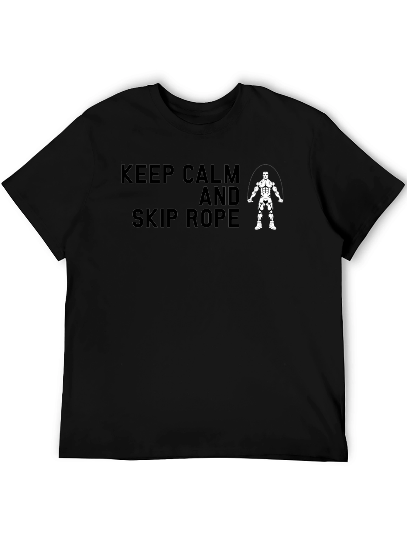 Keep Calm Skip Rope Black T-Shirt