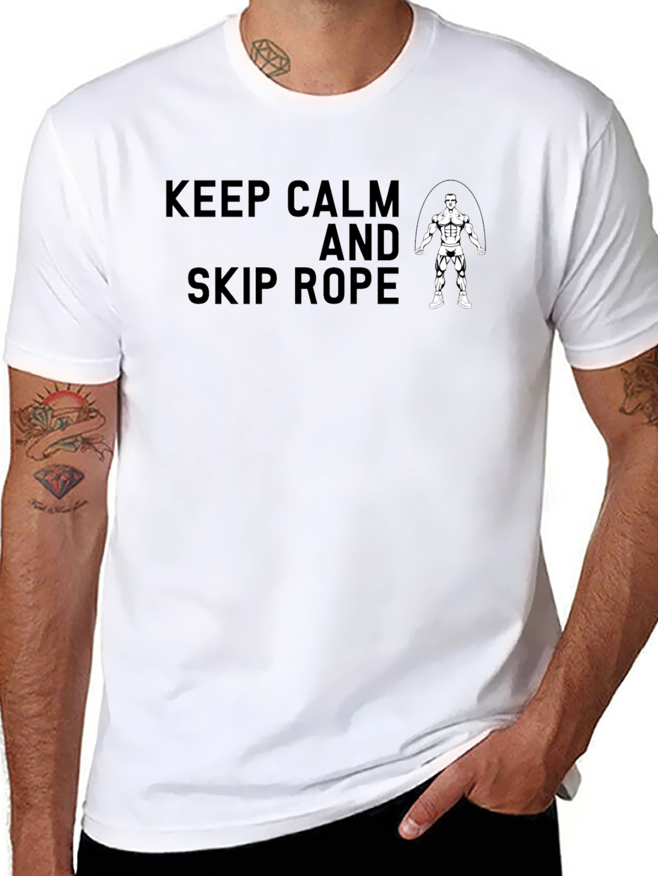 Keep Calm Skip Rope Black T-Shirt