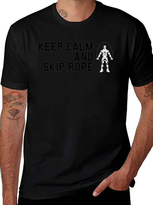 Keep Calm Skip Rope Black T-Shirt