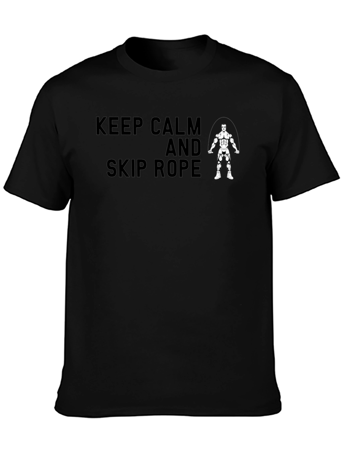 Keep Calm Skip Rope Black T-Shirt