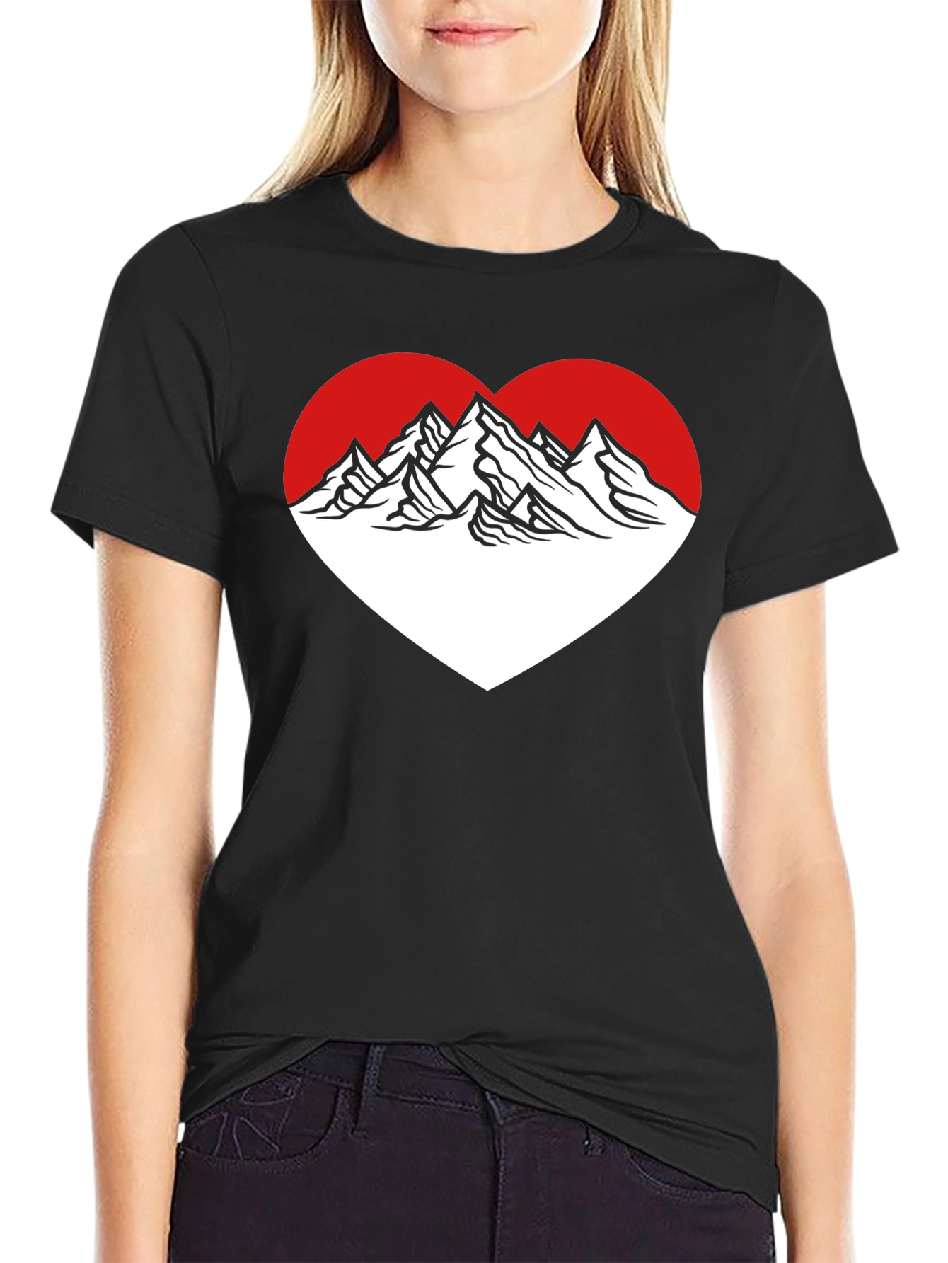 Mountain Heart Graphic Tee - Black