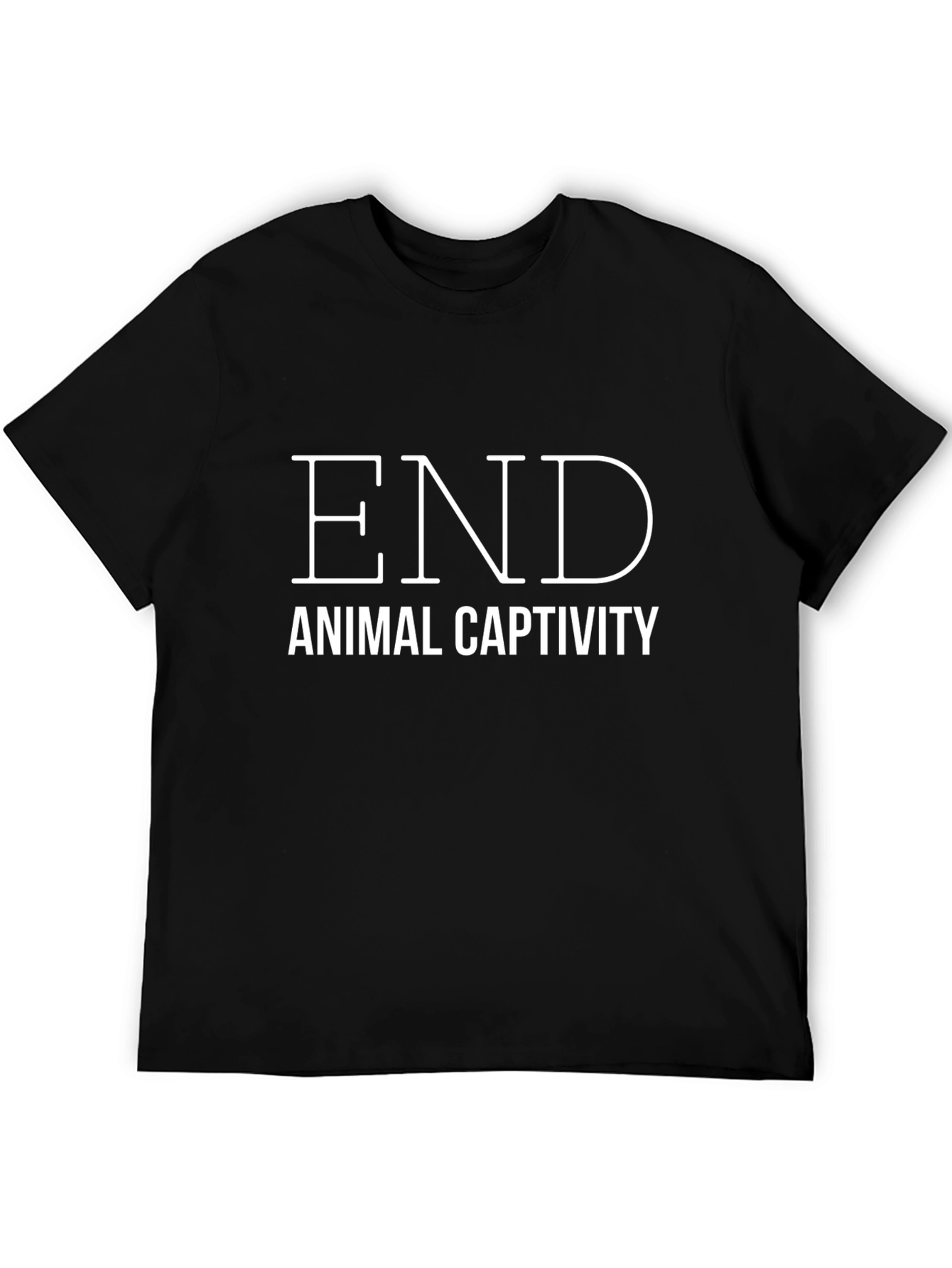 End Animal Captivity T-Shirt - Black Crew Neck Tee