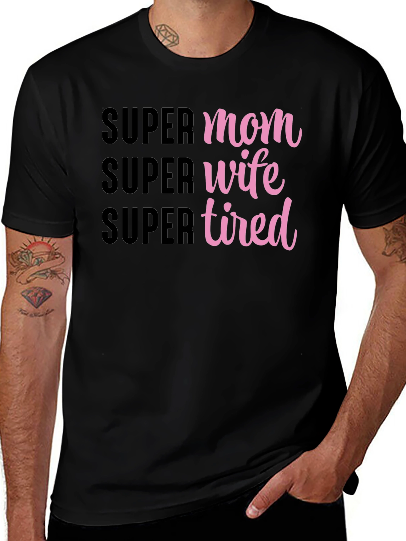 Super Mom Wife Tired Graphic T-Shirt