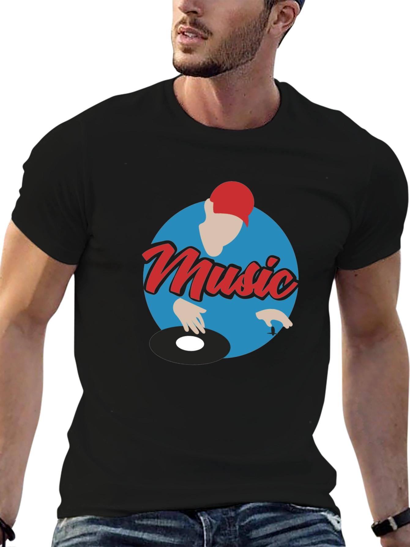 Music DJ Graphic Tee - Turntable T-Shirt