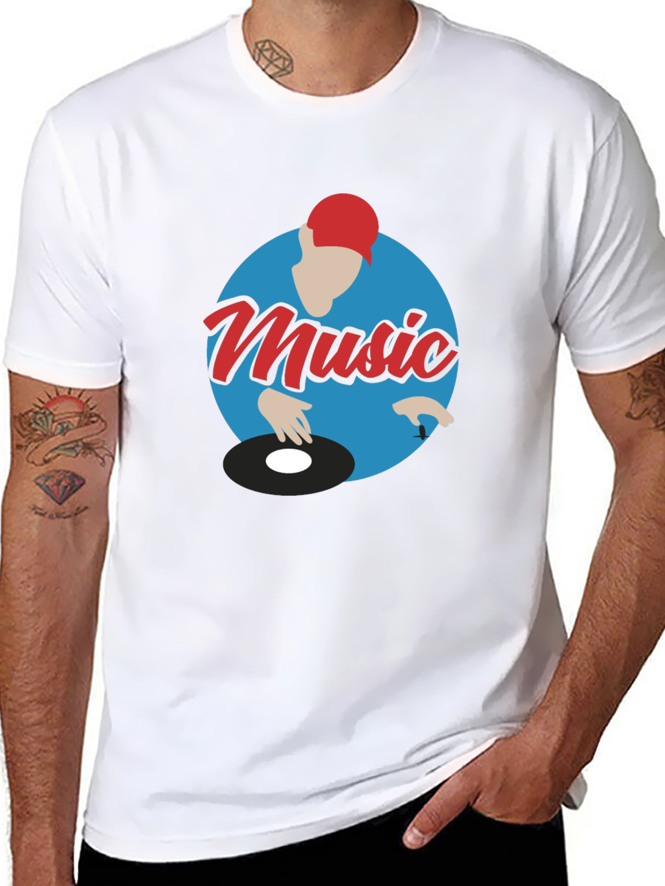 Music DJ Graphic Tee - Turntable T-Shirt