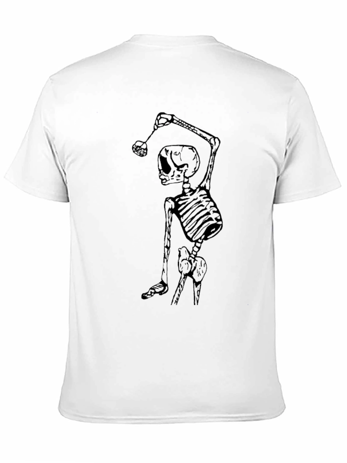 Skeleton Golfer Graphic Tee - Black Cotton T-Shirt