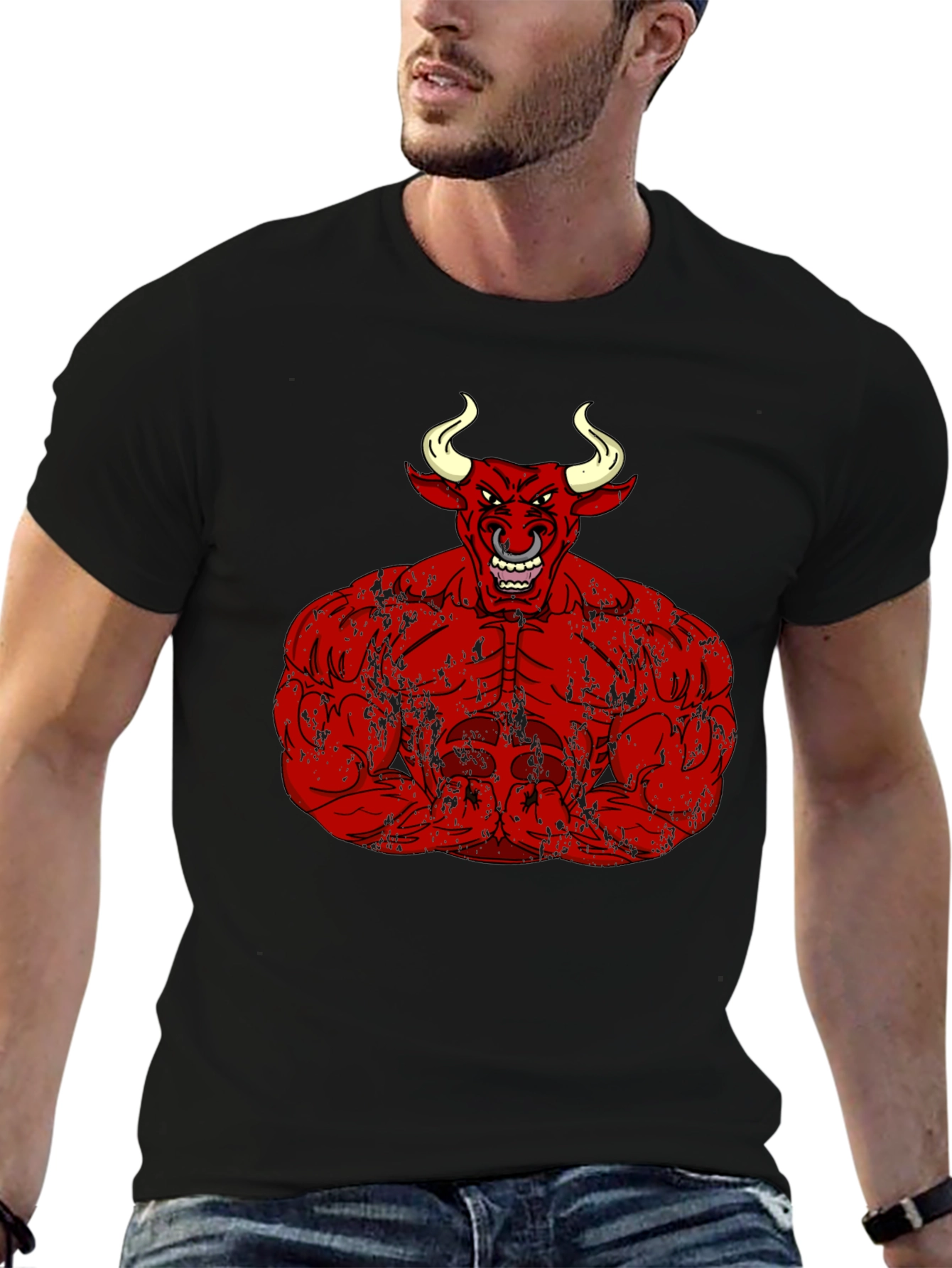 Red Bull Muscle Tee - Black Graphic T-Shirt