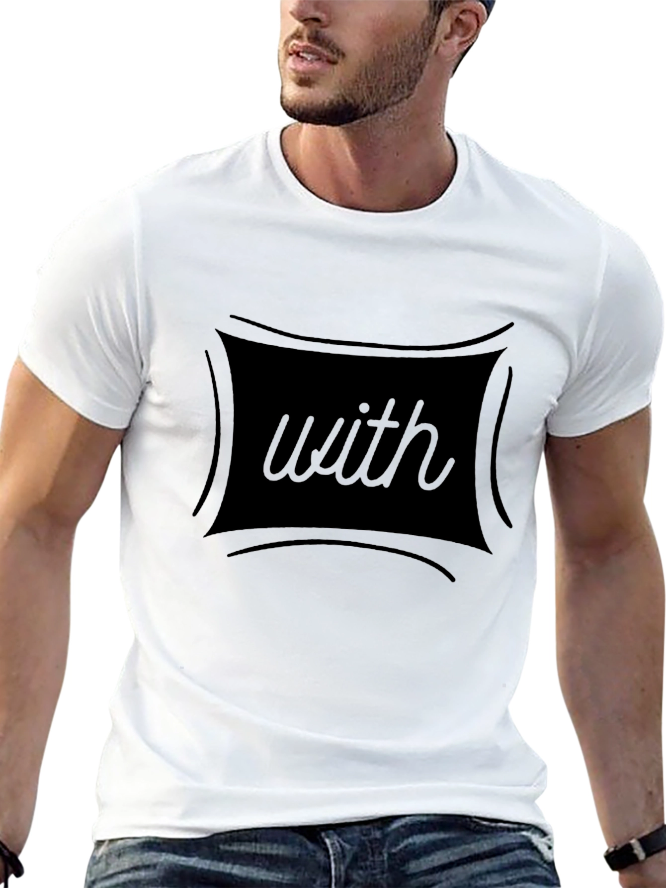 Mens Black T-Shirt with with Graphic