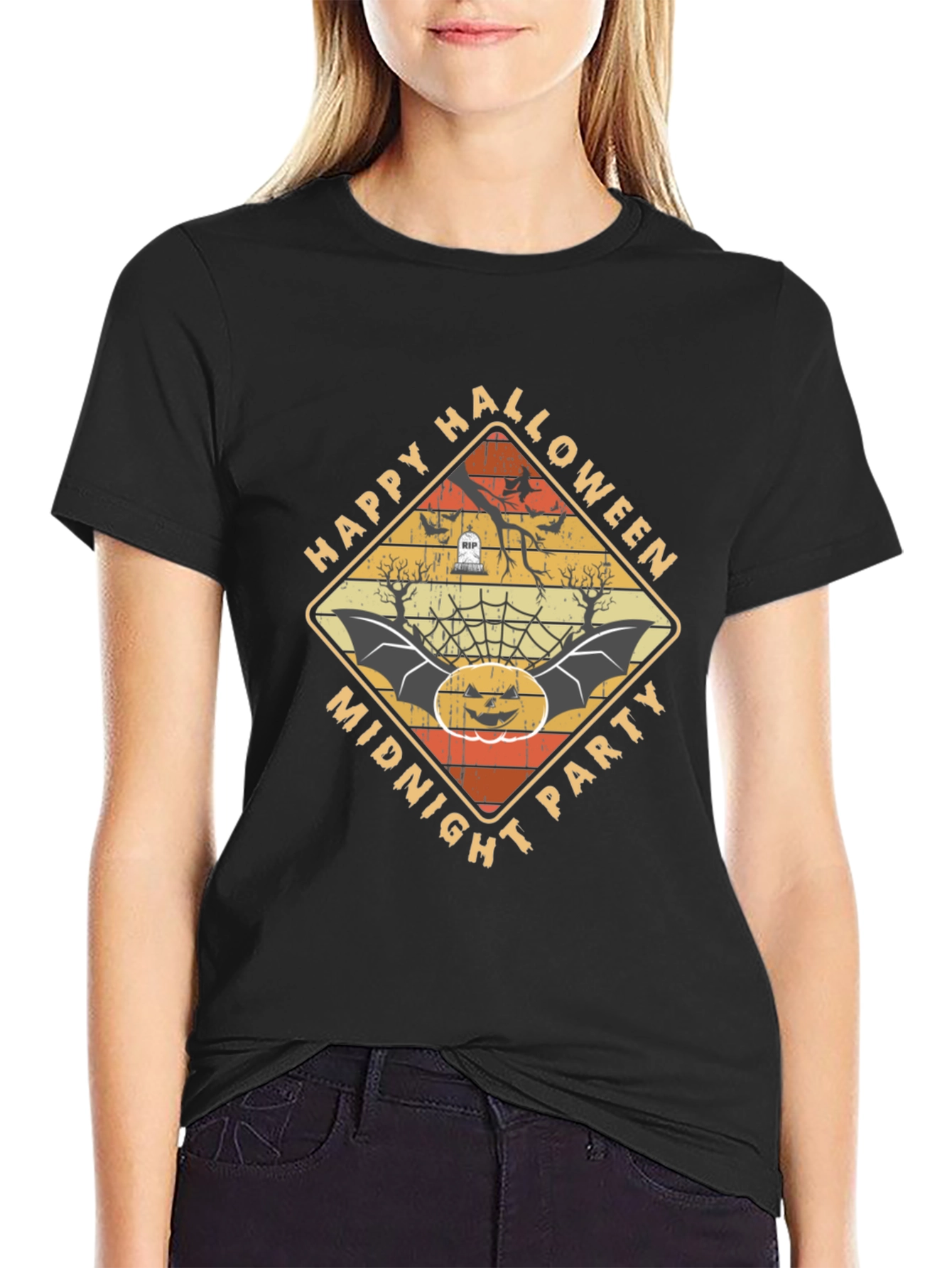 Happy Halloween Midnight Party Graphic Tee