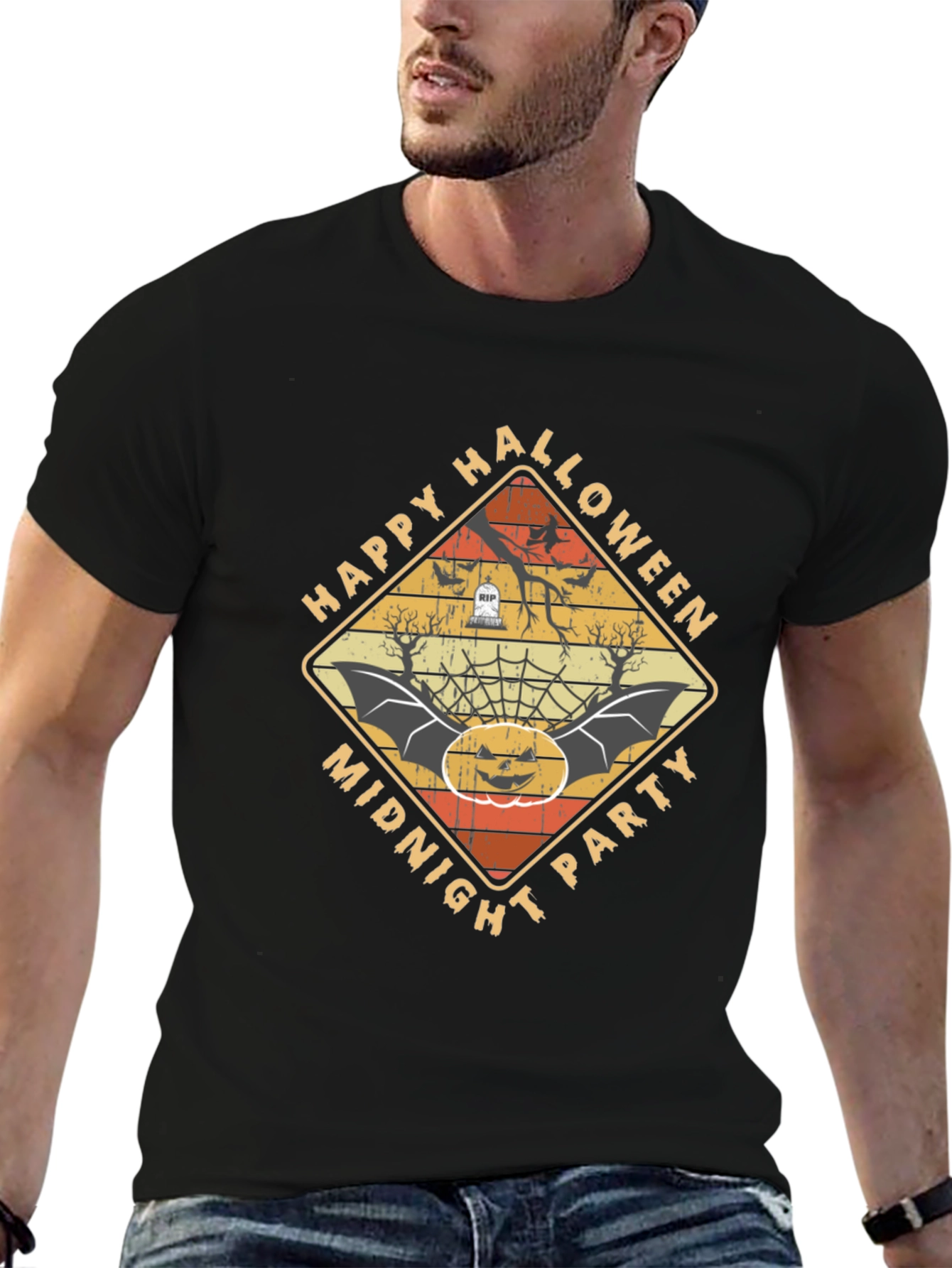 Happy Halloween Midnight Party Graphic Tee