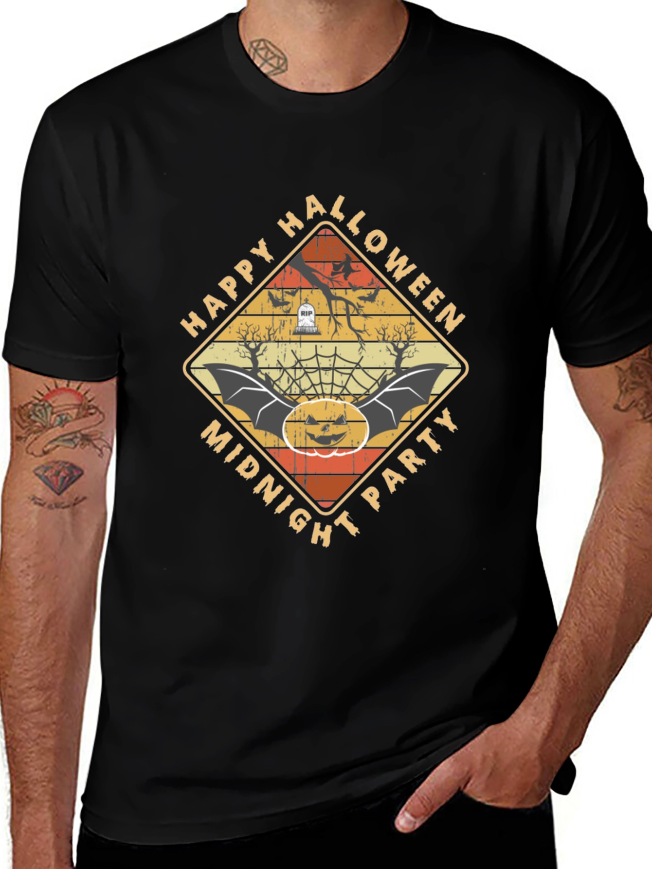Happy Halloween Midnight Party Graphic Tee