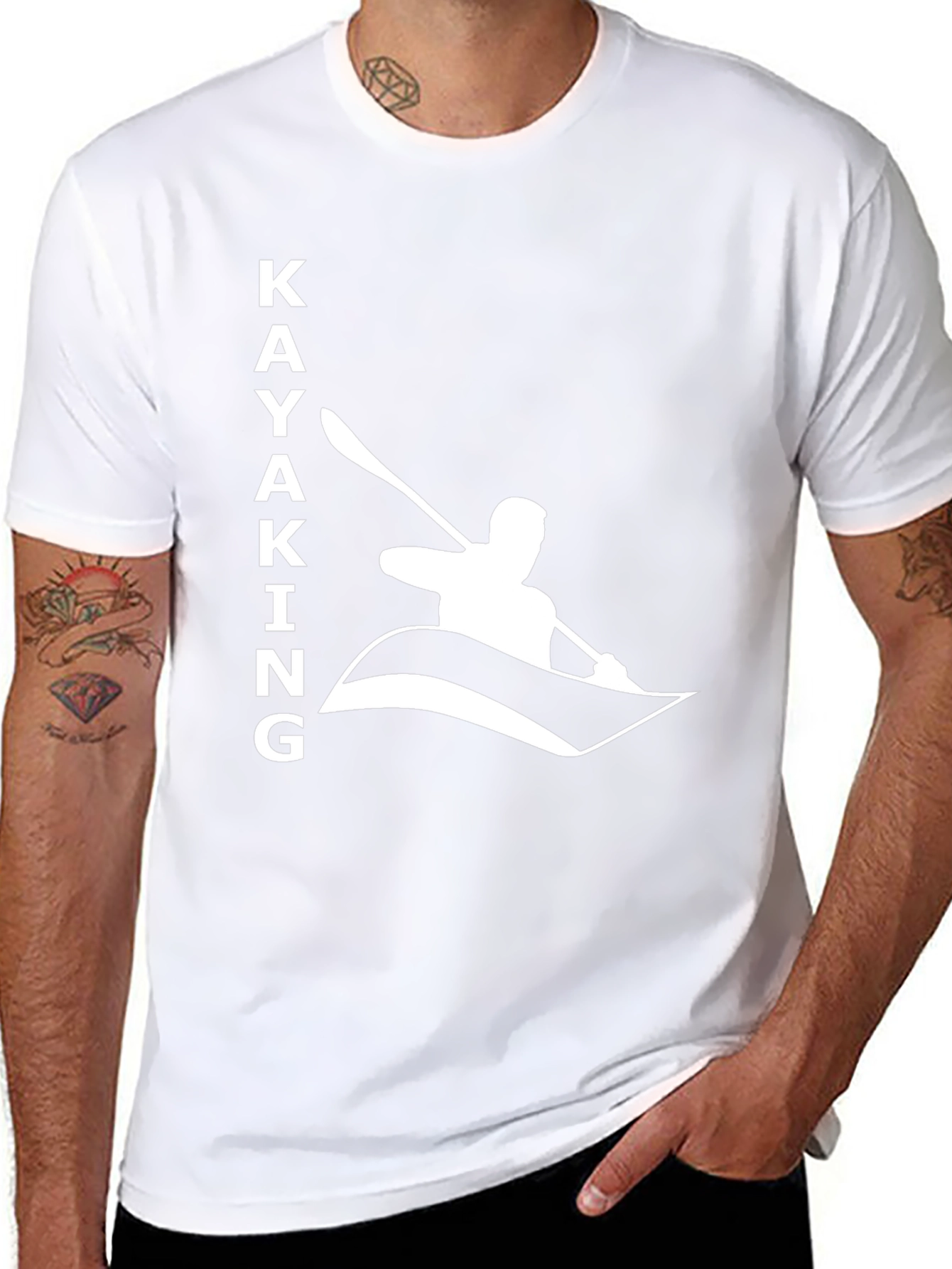 Kayaking Graphic T-Shirt - Black Cotton Tee