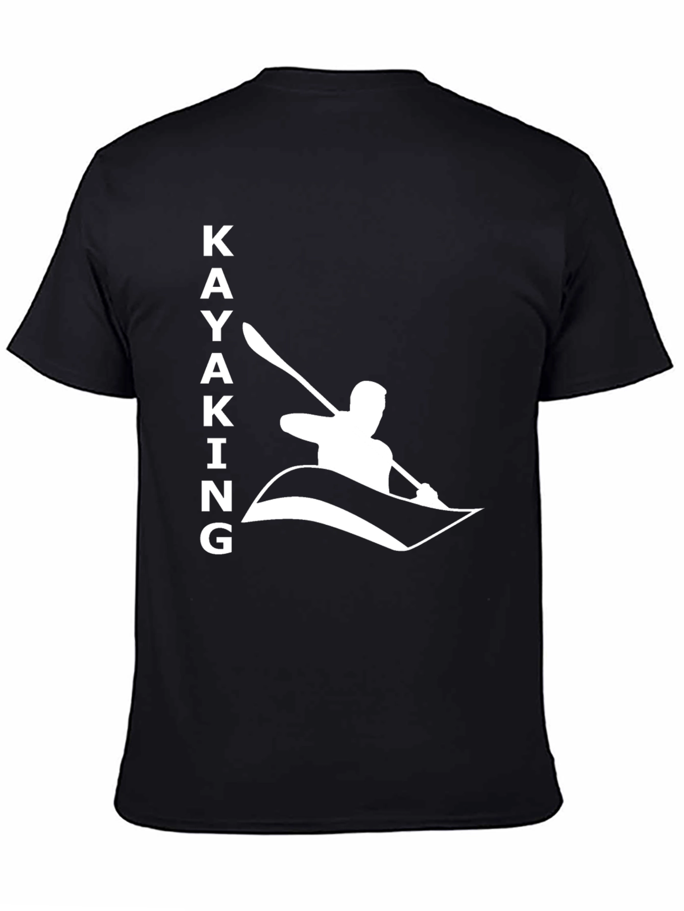 Kayaking Graphic T-Shirt - Black Cotton Tee